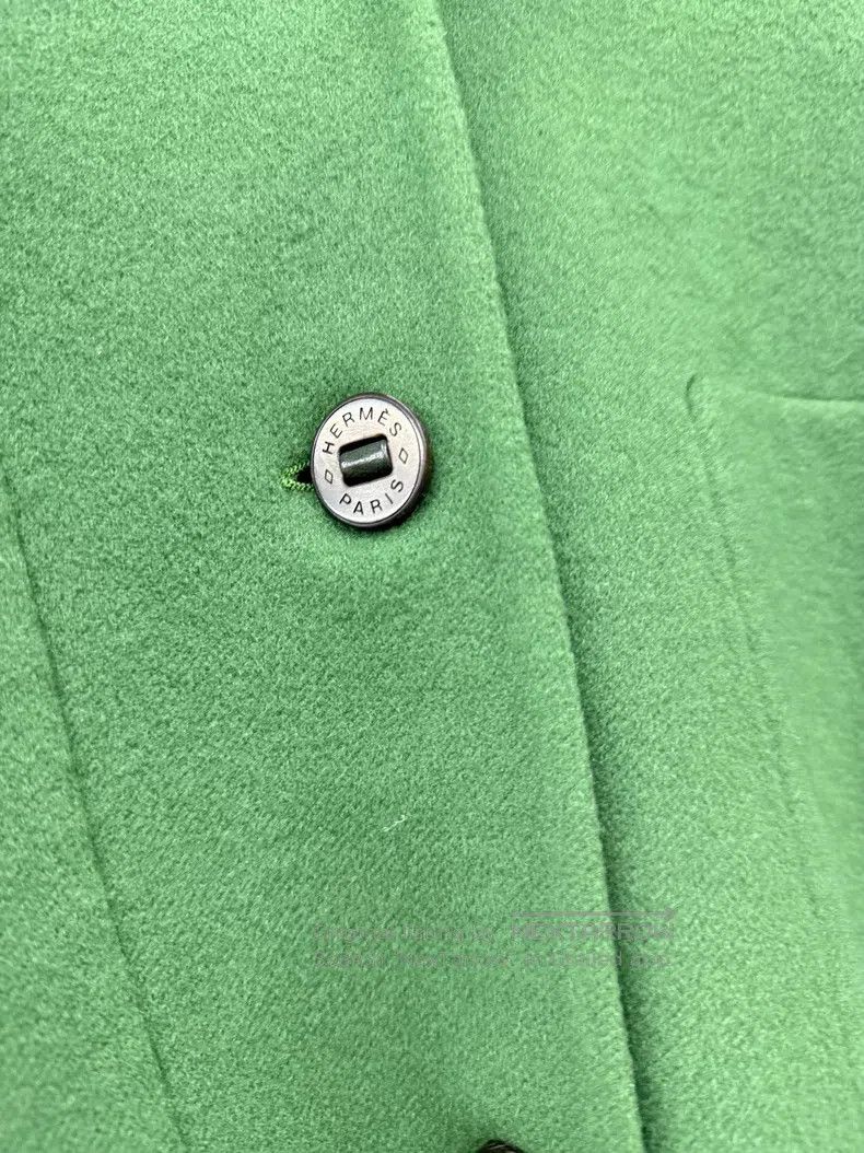 Hermes Hermes Green Cashmere Coat Size XXS / US 00 / IT 34 - 2 Thumbnail