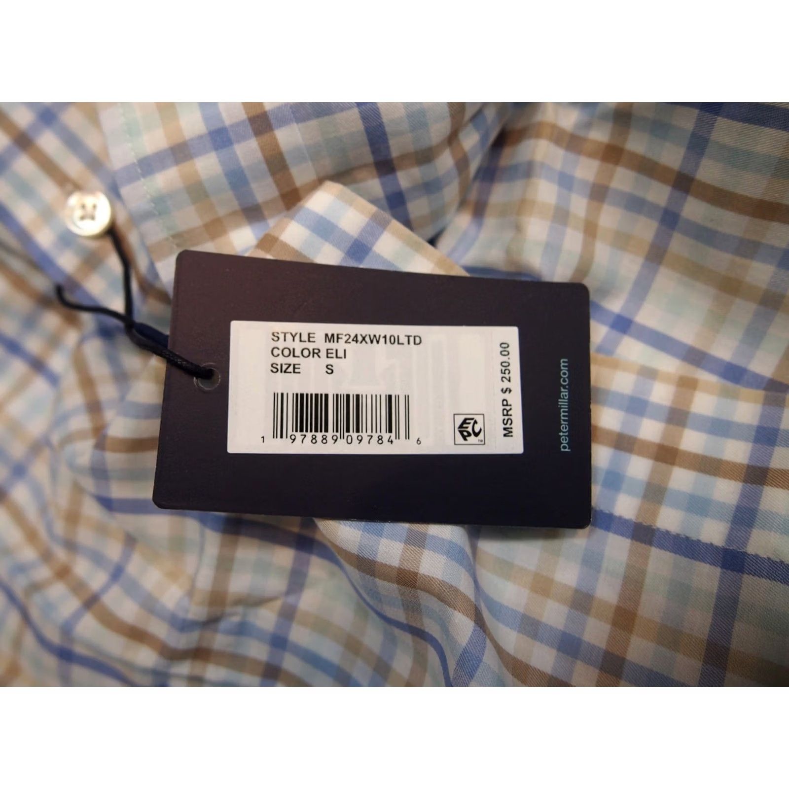 Peter Millar Peter Millar Crown Crafted Sport Shirt Men S Blue Tan Tattersall Check Long Sleeve Button Down Cotton NWT Size US S / EU 44-46 / 1 - 3 Thumbnail