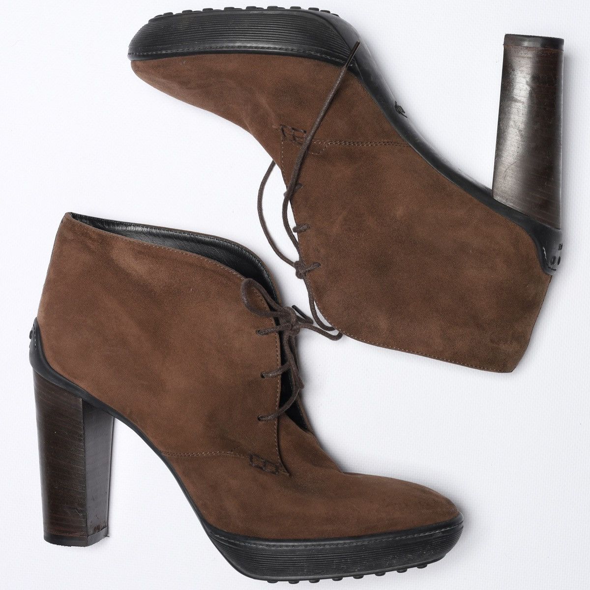 Tod's Tods Suede Brown Pumps Heels Boots Shoes Size US 9.5 / IT 39.5 - 1 Thumbnail