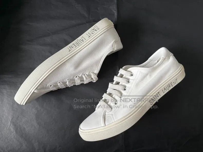 Saint Laurent Paris Saint Laurent Paris Leather White Shoes with Letter Graffi Size US 7 / EU 40 - 1 Thumbnail