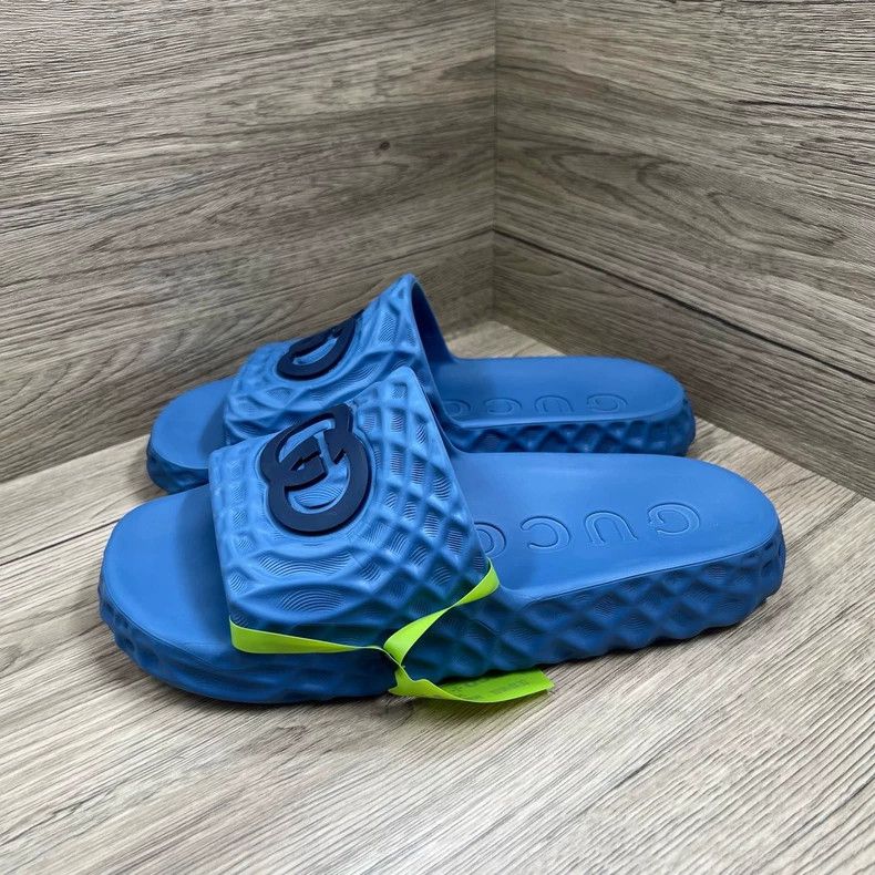 Gucci Gucci Blue Double G Platform Slides - dmc Size US 10 / EU 43 - 1 Thumbnail