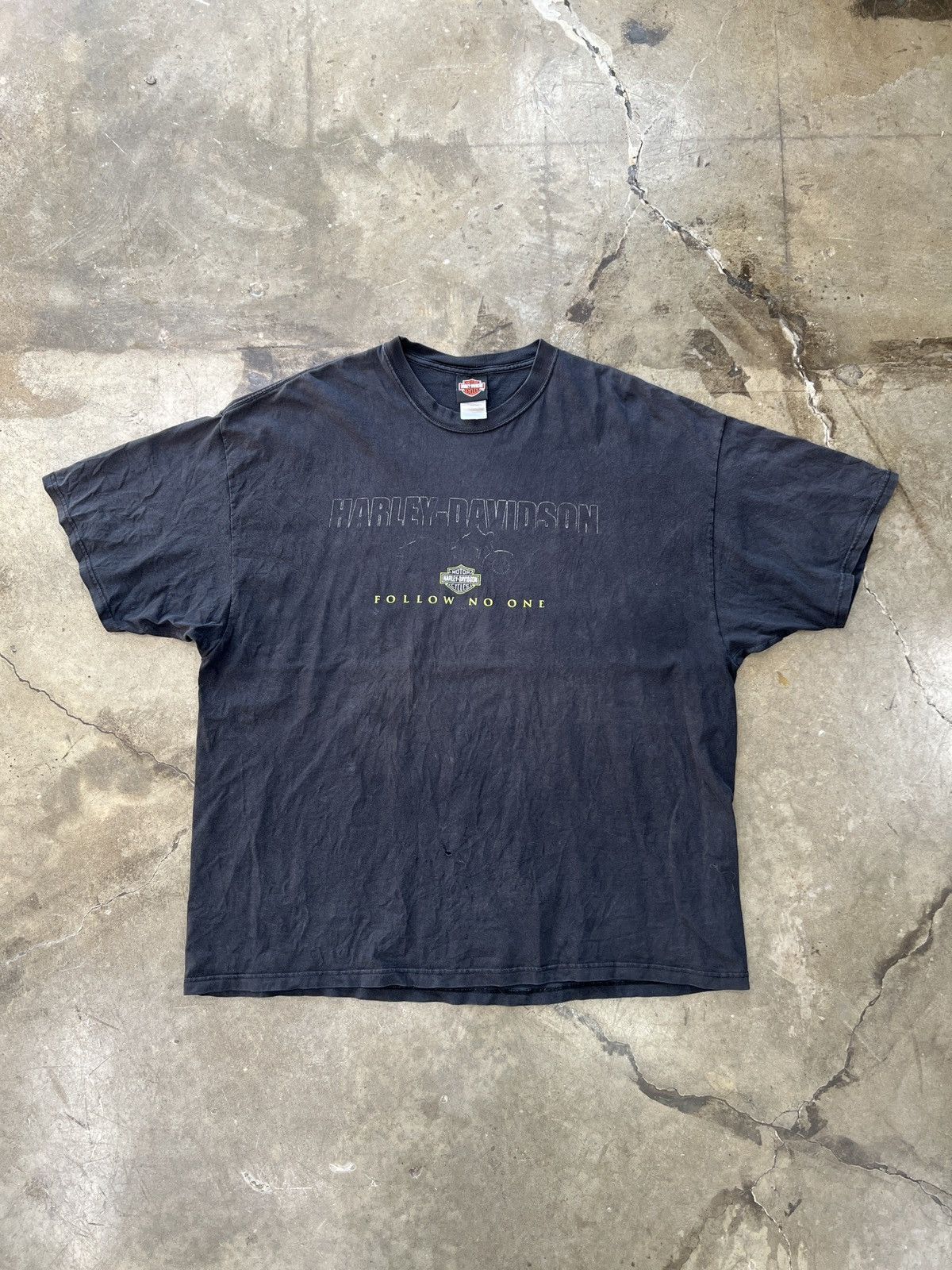 Harley Davidson × Vintage Vintage Harley Davidson Follow No One Buddy Stubbs Tee 3XL Size US XXL / EU 58 / 5 - 5 Thumbnail