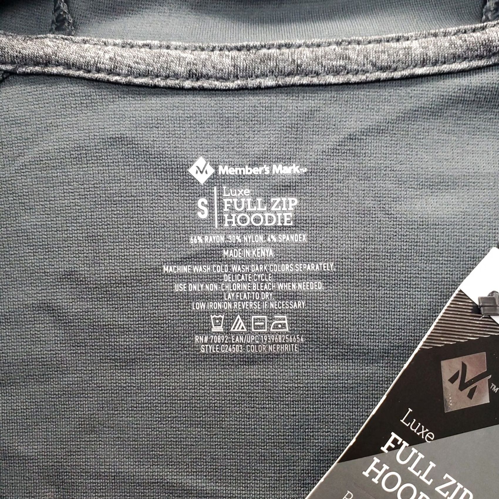 Vintage Member's Mark Mens Hoodie S Gray Rayon Luxe Full Zip Hooded Regular Size: S Size US S / EU 44-46 / 1 - 6 Thumbnail