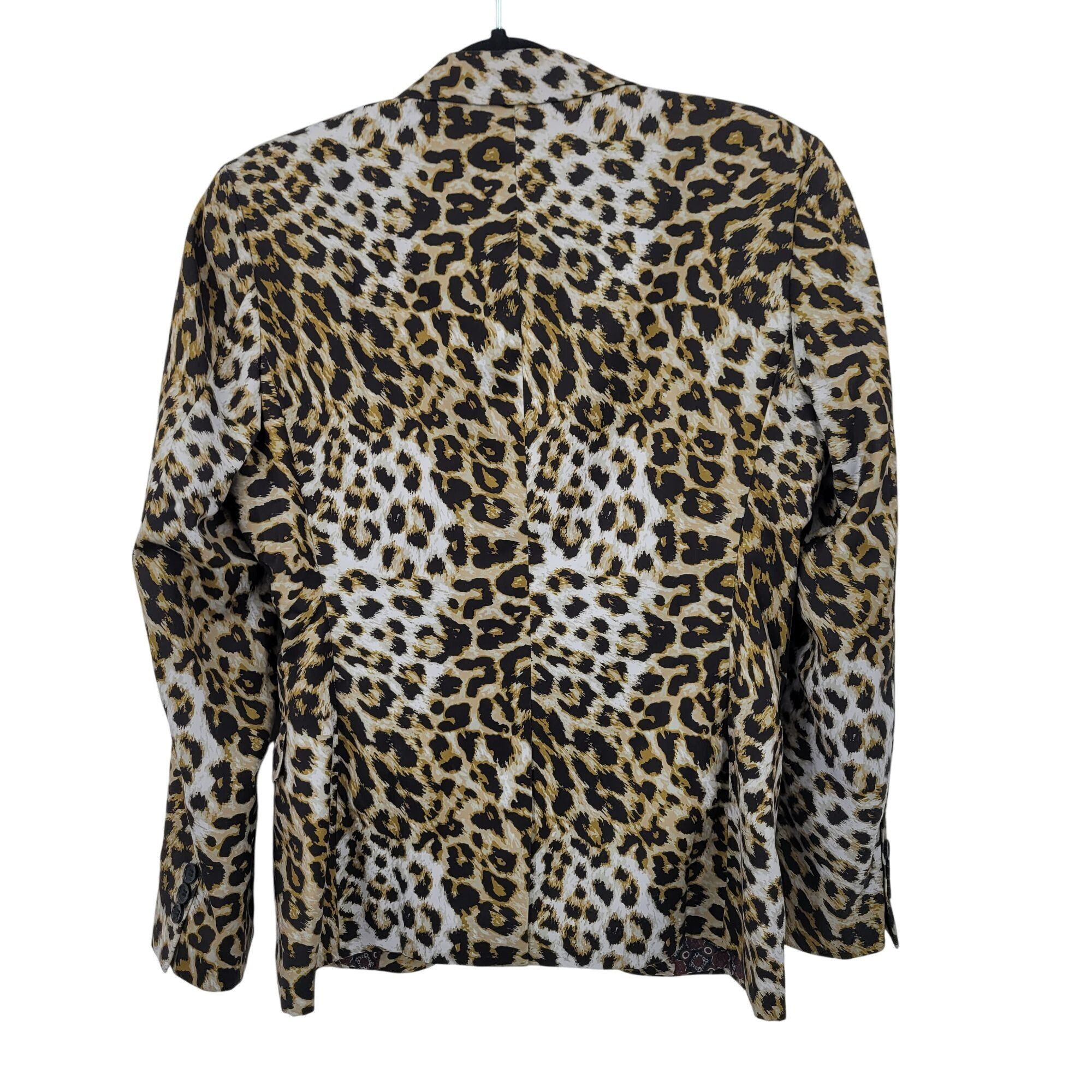 Other Leopard Print Mens Satin Blazer Jacket L/46 Single-Breasted Size 46R - 10 Thumbnail