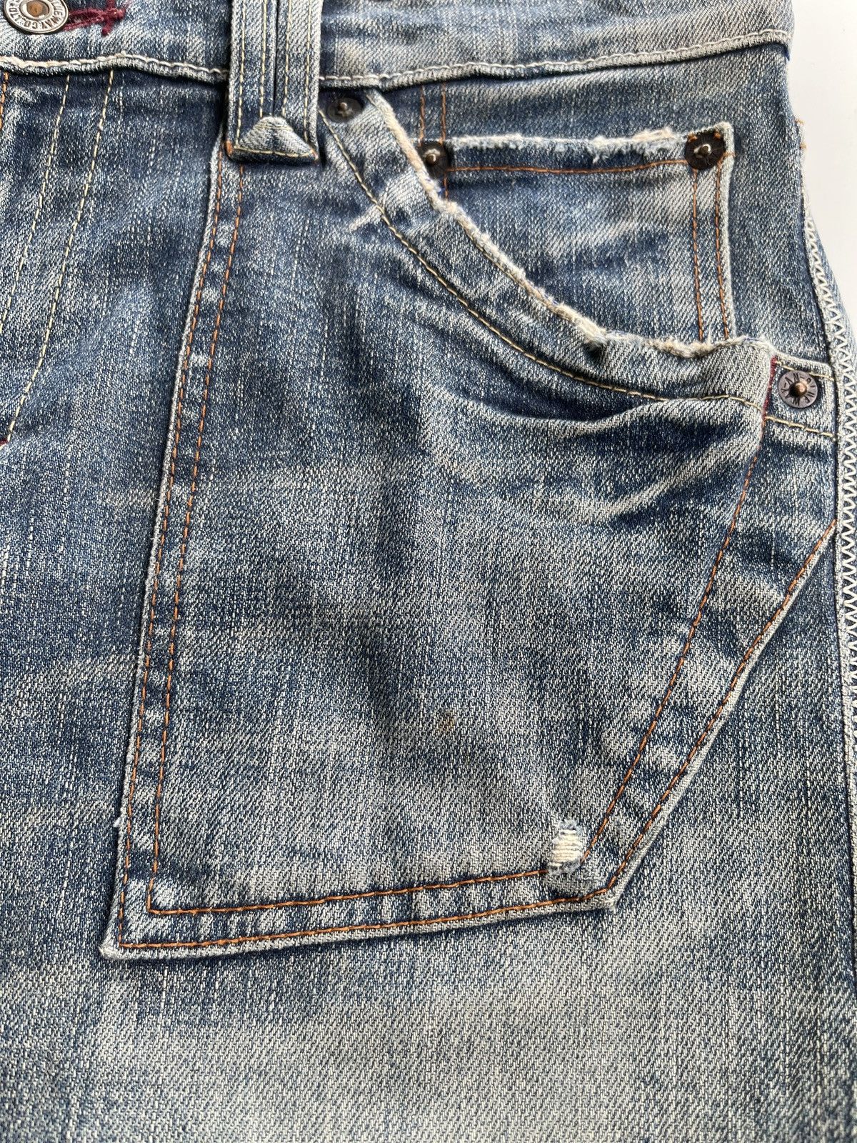 Japanese Brand Vintage Blue Way Flare Distressed Denim Size US 31 - 16 Thumbnail