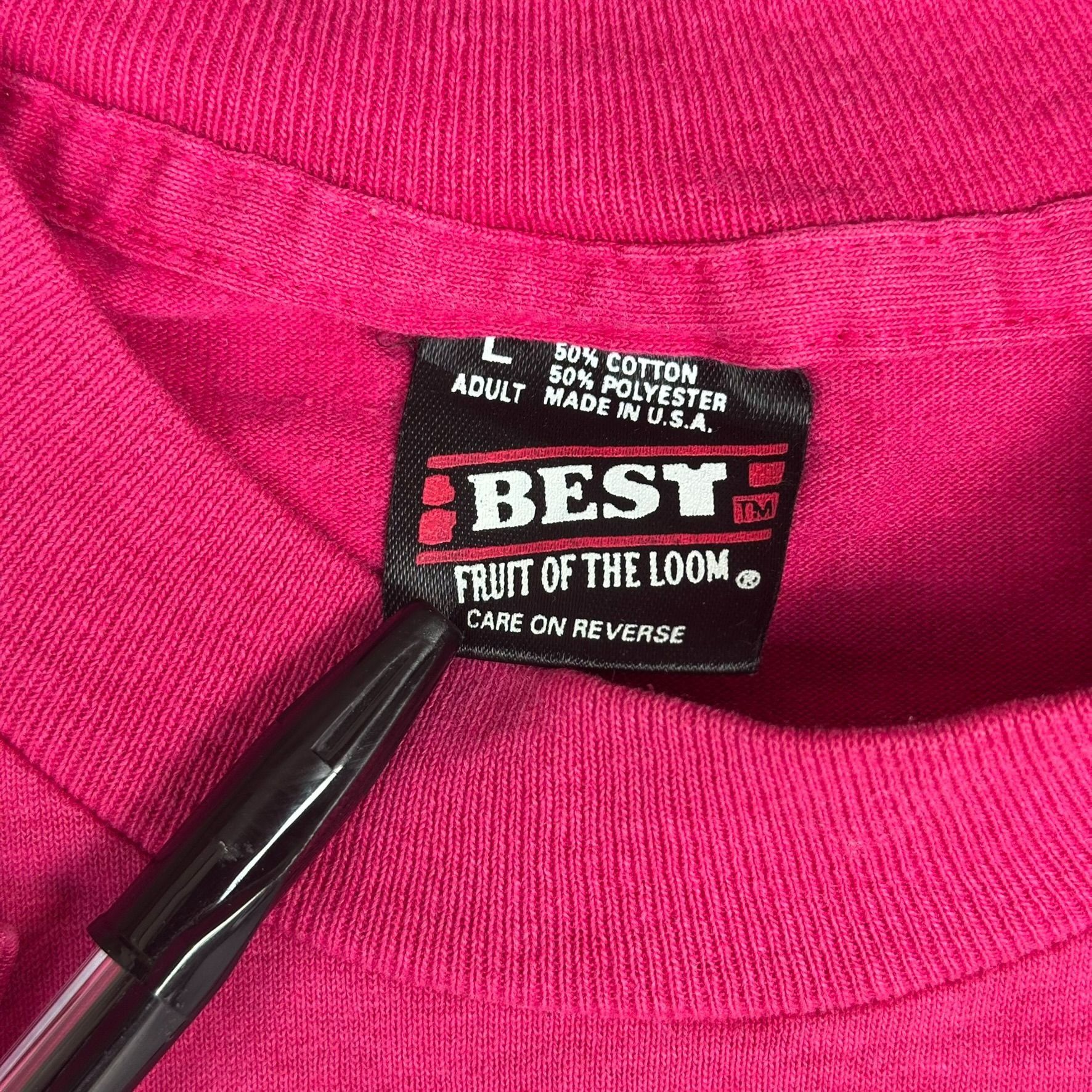 Fruit Of The Loom Vintage 90s Dorset Vermont T-Shirt Hot Pink L Single Stitch Size US L / EU 52-54 / 3 - 4 Thumbnail