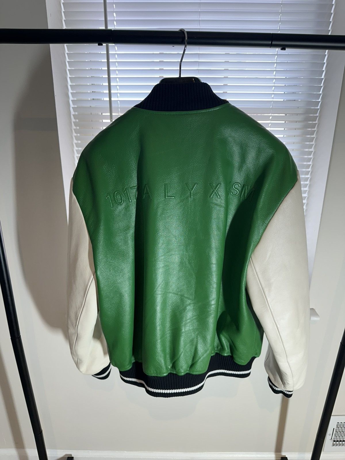 1017 ALYX 9SM ALYX Embroidered Logo Leather Varsity Jacket – Dark Green Size US M / EU 48-50 / 2 - 4 Thumbnail