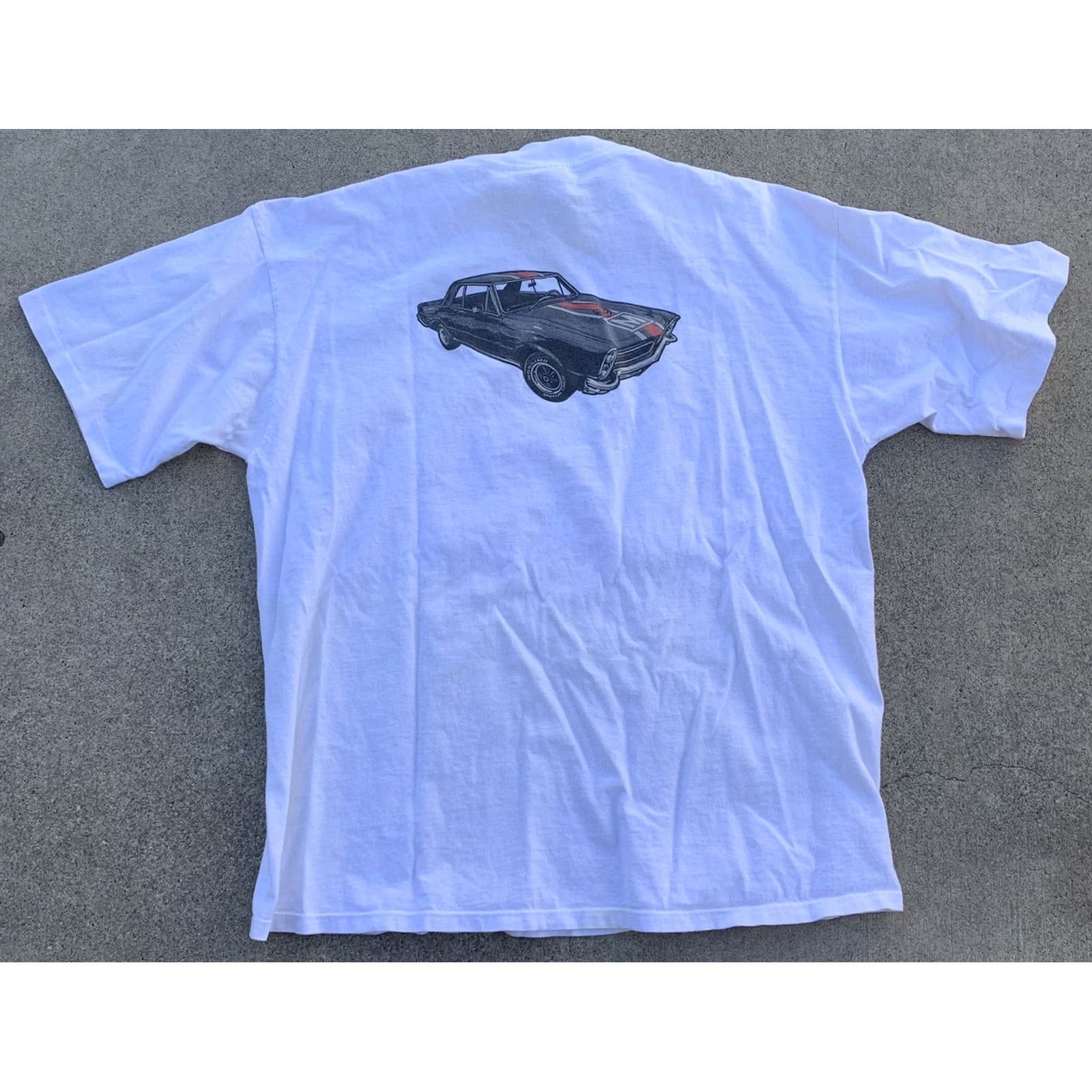 Mossimo VINTAGE Mossimo Limited Edition Graphic t-shirt Unbeaten Track Record Mustang XL Men XL White Graphic Tee 1990s USA Size US XL / EU 56 / 4 - 6 Thumbnail
