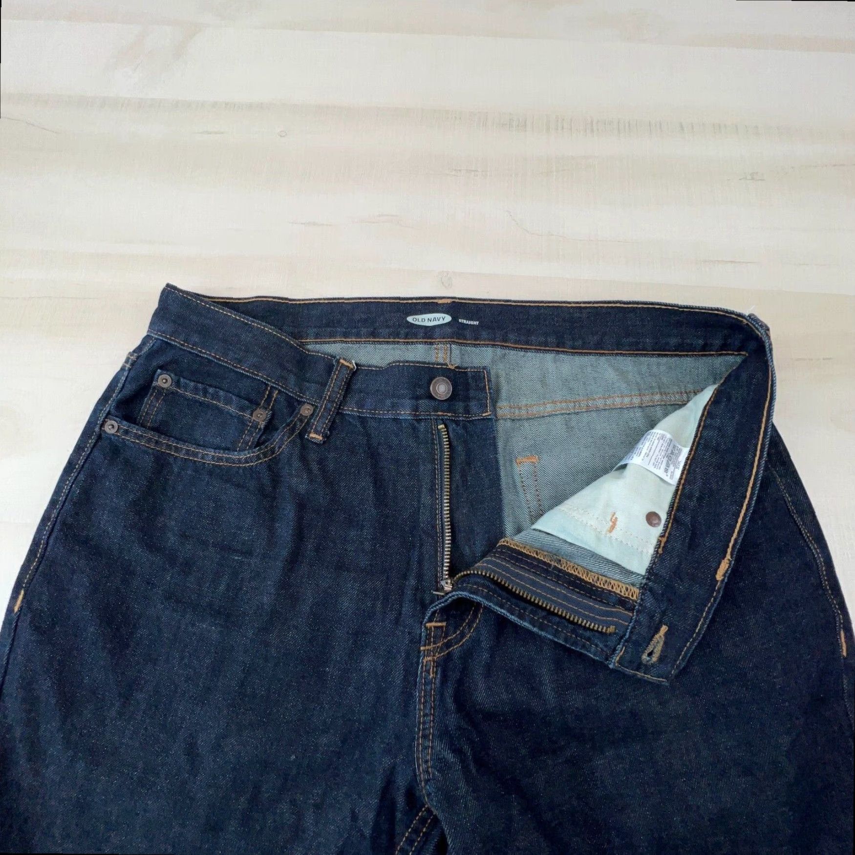 Old Navy Old Navy Mens Dark Blue Straight Jeans 36X31 100% Cotton Size US 34 / EU 50 - 3 Thumbnail