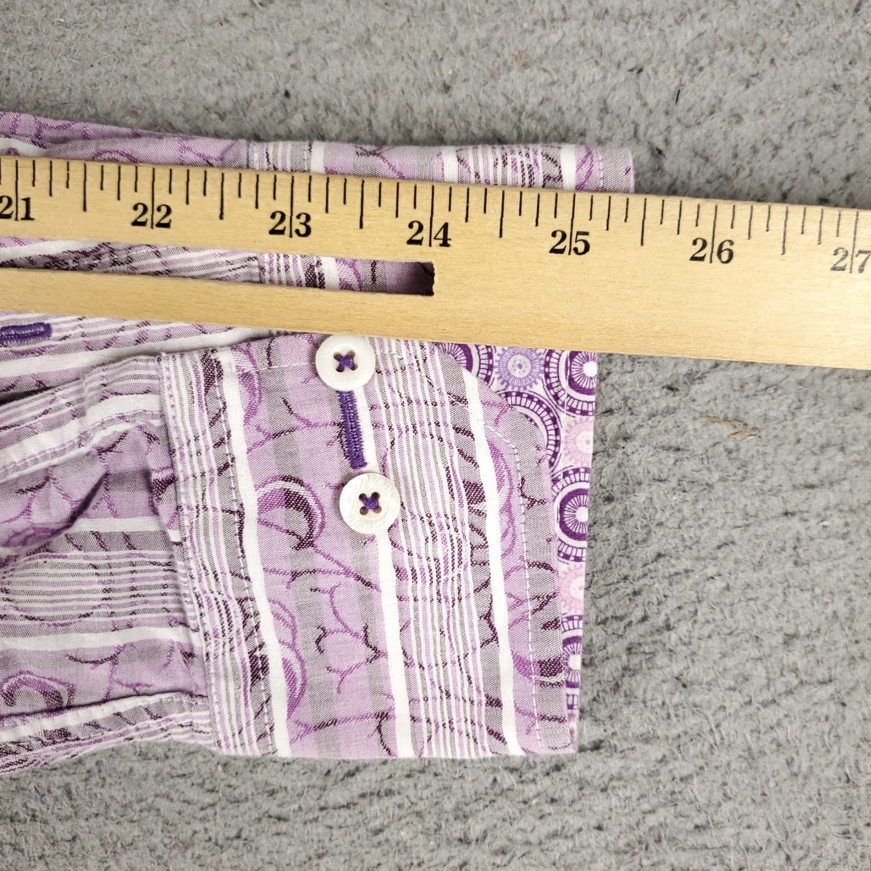 BUGATCHI Bugatchi Mens Shirt Size M Purple Striped Button-Up Long Sleeve Casual Formal Workwear Modern Classic Preppy Size US M / EU 48-50 / 2 - 6 Thumbnail