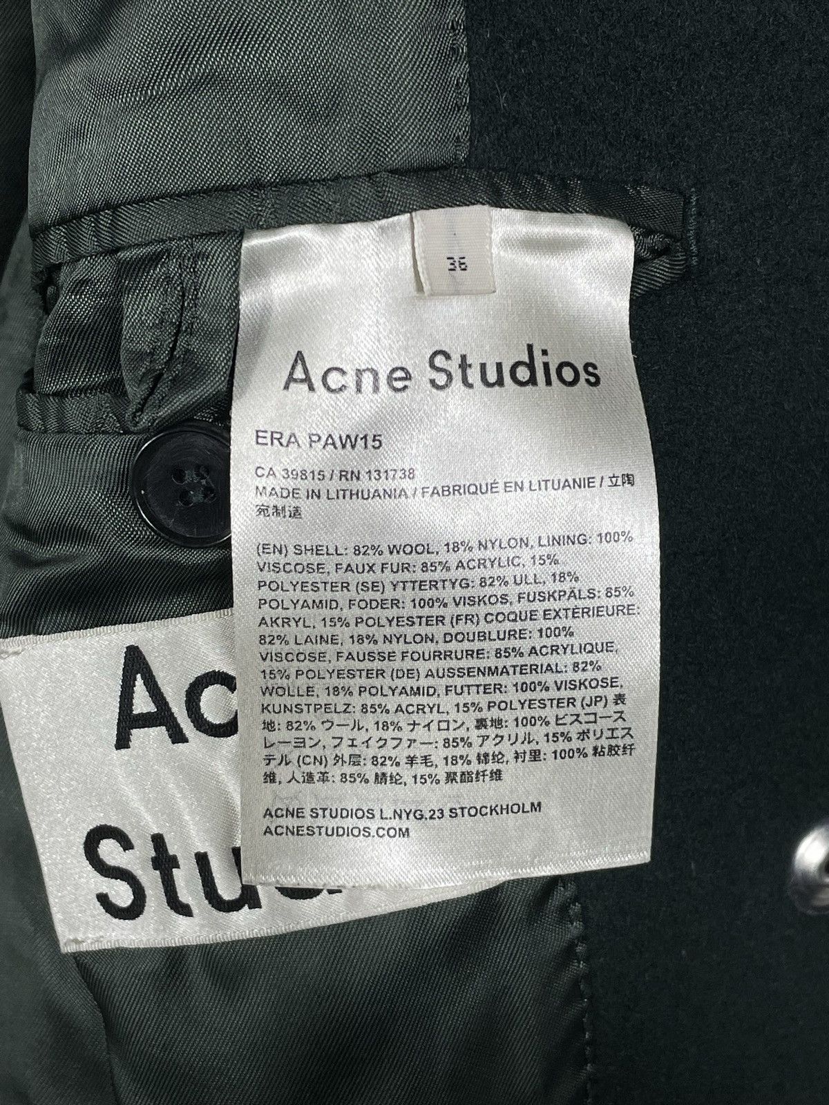 Acne Studios × Designer Acne Studios Wool Button Ups Coat Winter Warm Designer Size S / US 4 / IT 40 - 8 Thumbnail