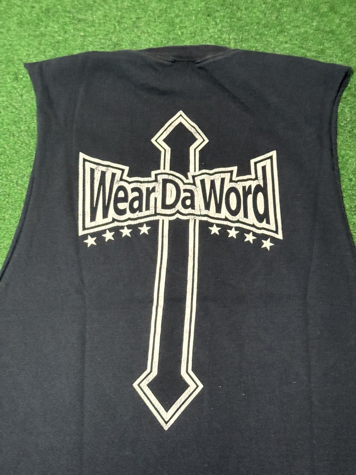 Fruit Of The Loom Vtg Jesus Tee Tapout Jesus Never Tapped Out Cutoff T Shirt Size US L / EU 52-54 / 3 - 5 Thumbnail