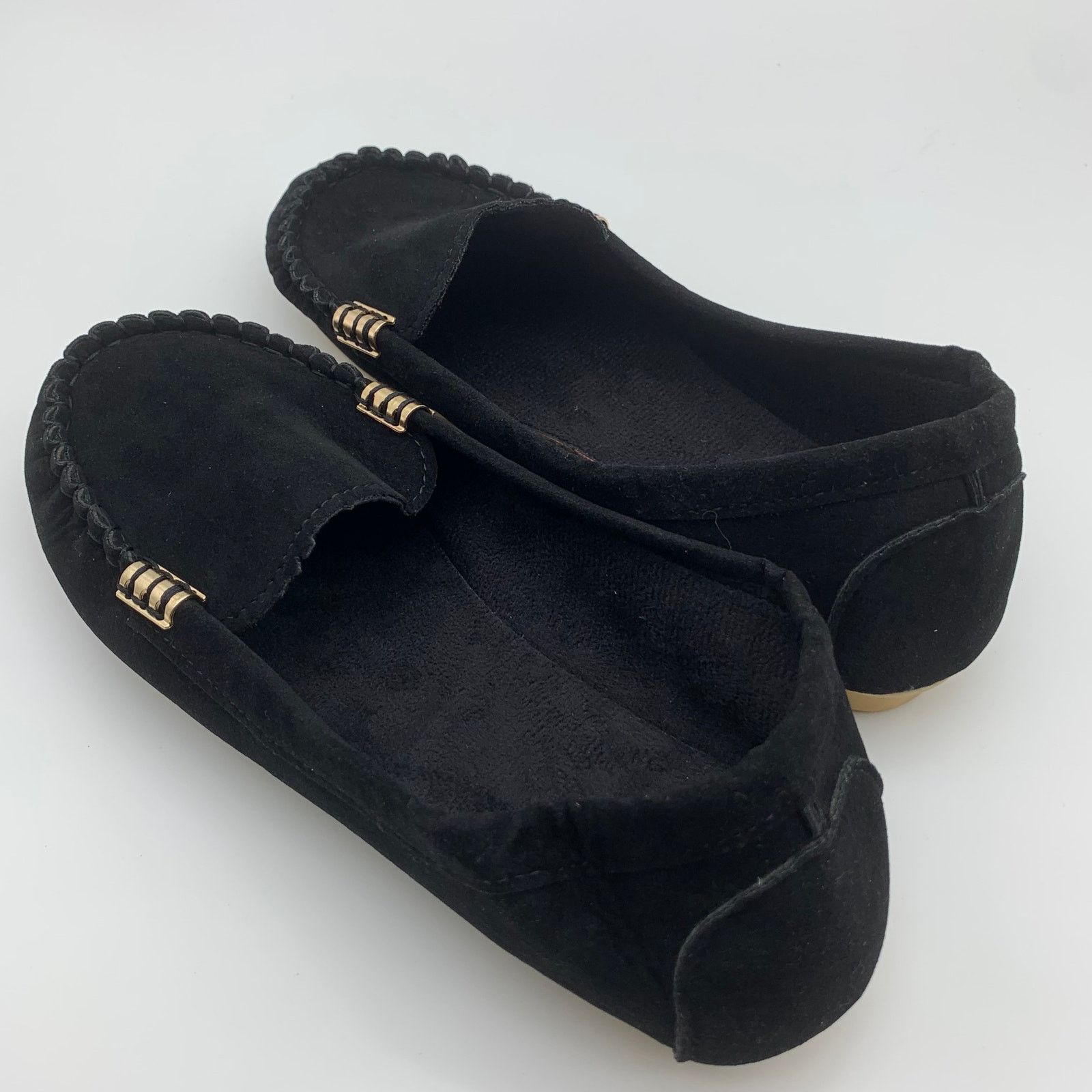 Other Black Loafer Womens Size 9 Faux Suede Fashion Slippers Size US 9 / IT 39 - 3 Thumbnail