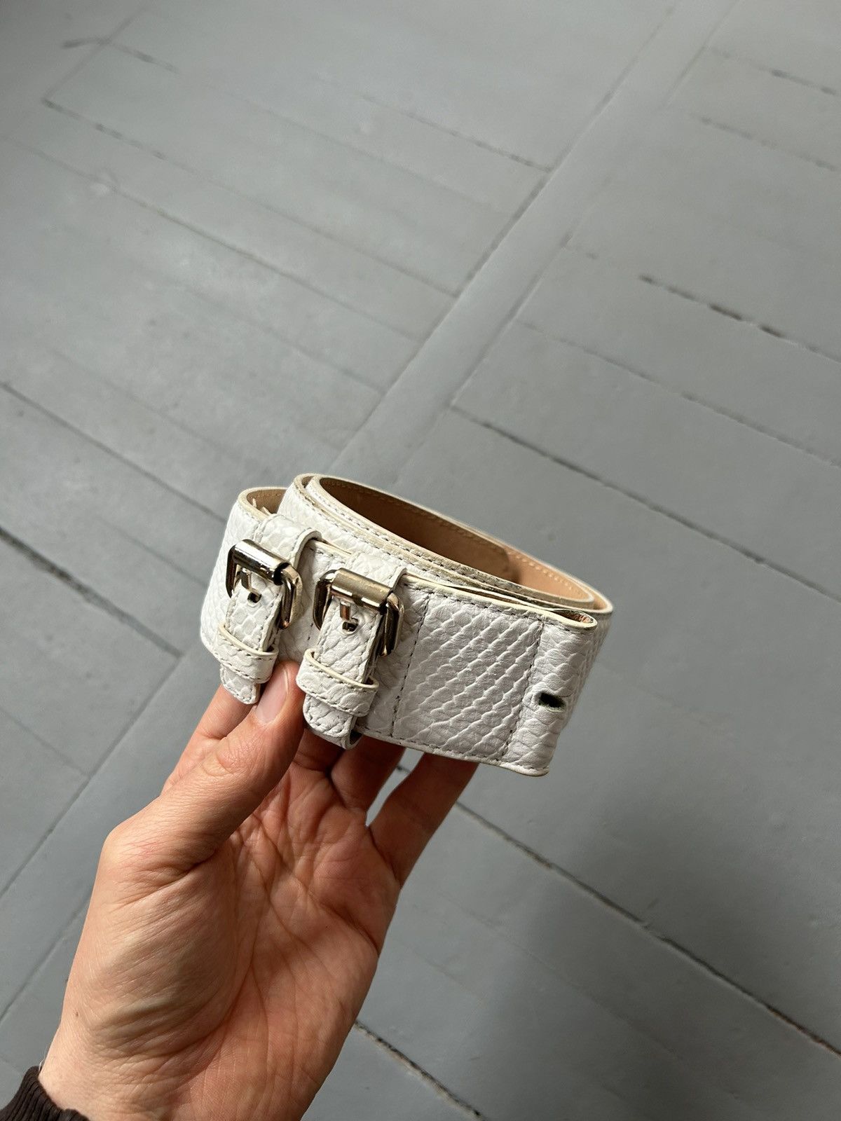 Versace × Vintage Versace leather belt white Size ONE SIZE - 1 Thumbnail