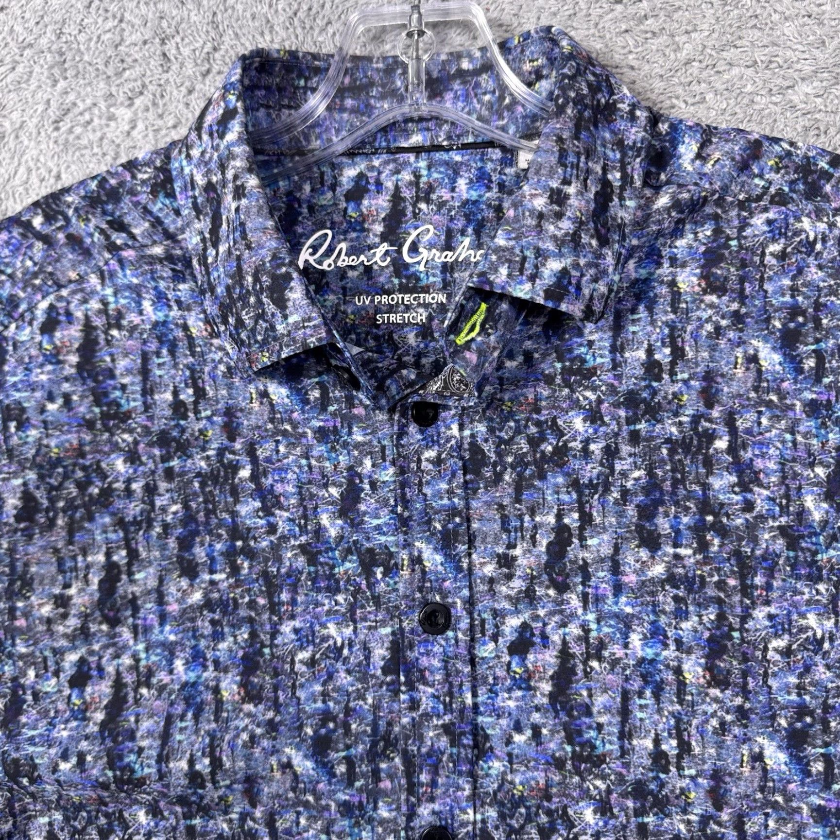 Robert Graham Robert Graham Shirt Men S Watercolor Abstract Geometric Art Galaxy Space Classic Blue Button-Up Long Sleeve Casual Workwear Outdoor Accessories Size US S / EU 44-46 / 1 - 3 Thumbnail