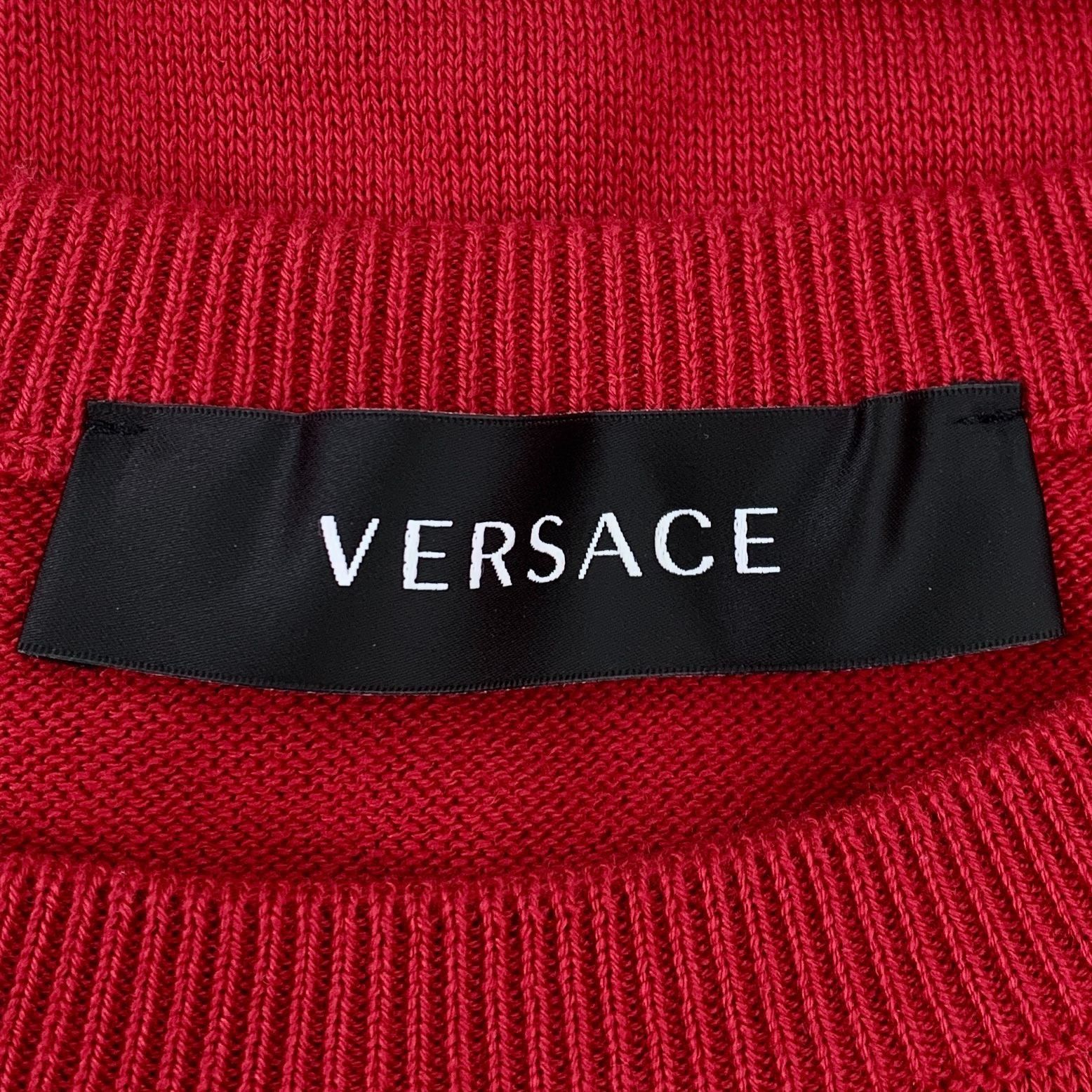 Versace Versace Red Logo Striped Crew Neck Sweater 46 S Long Sleeve Size S / US 4 / IT 40 - 2 Thumbnail