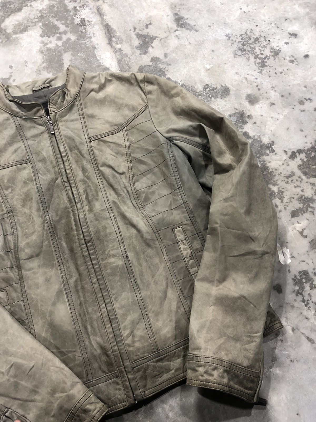 Mango Genuine leather biker jacket