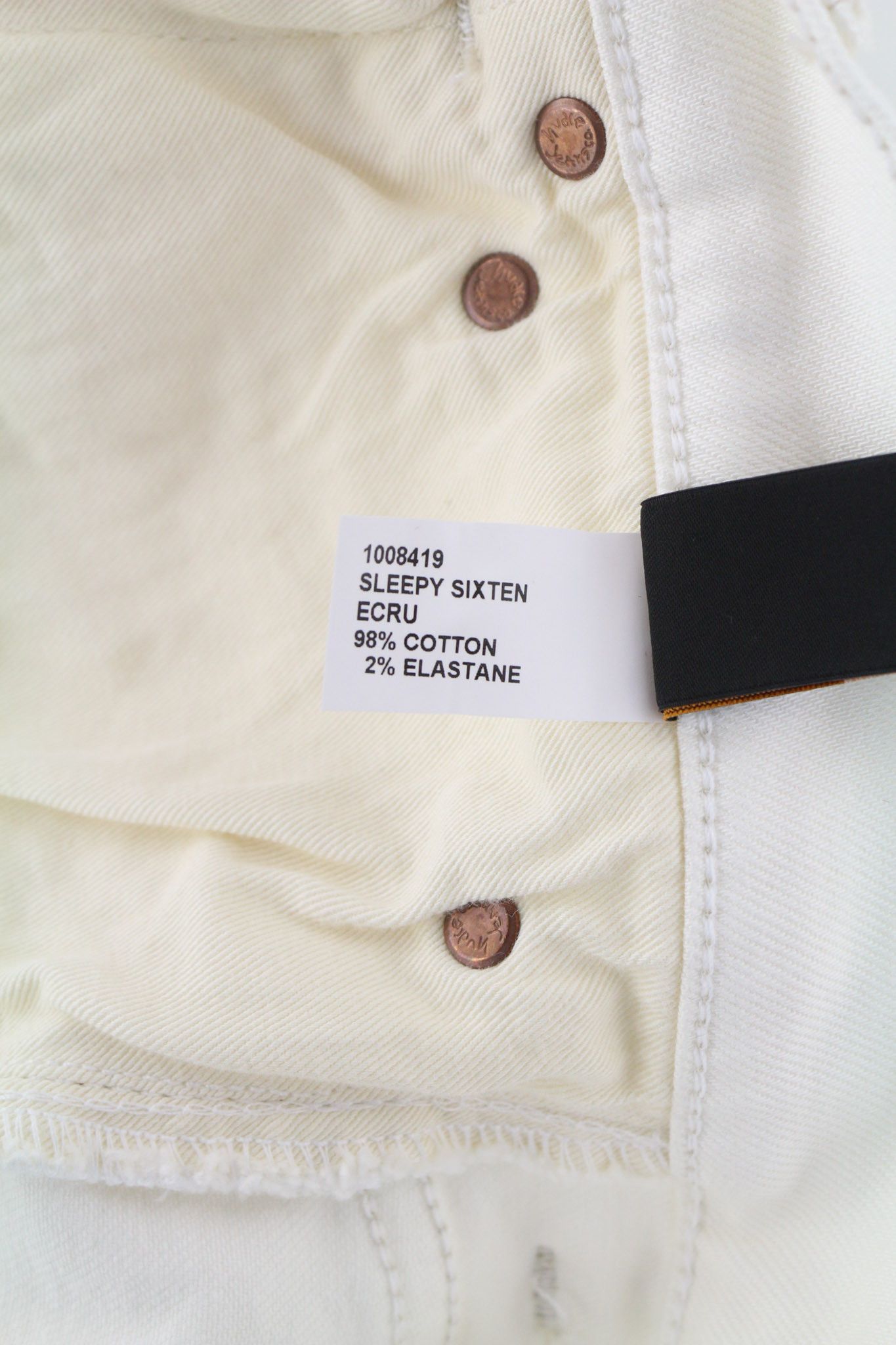 Nudie Jeans SLEEPY SIXTEN W26/L30 Relaxed Ecru Jeans 80601 Size 26" / US 2 / IT 38 - 7 Thumbnail