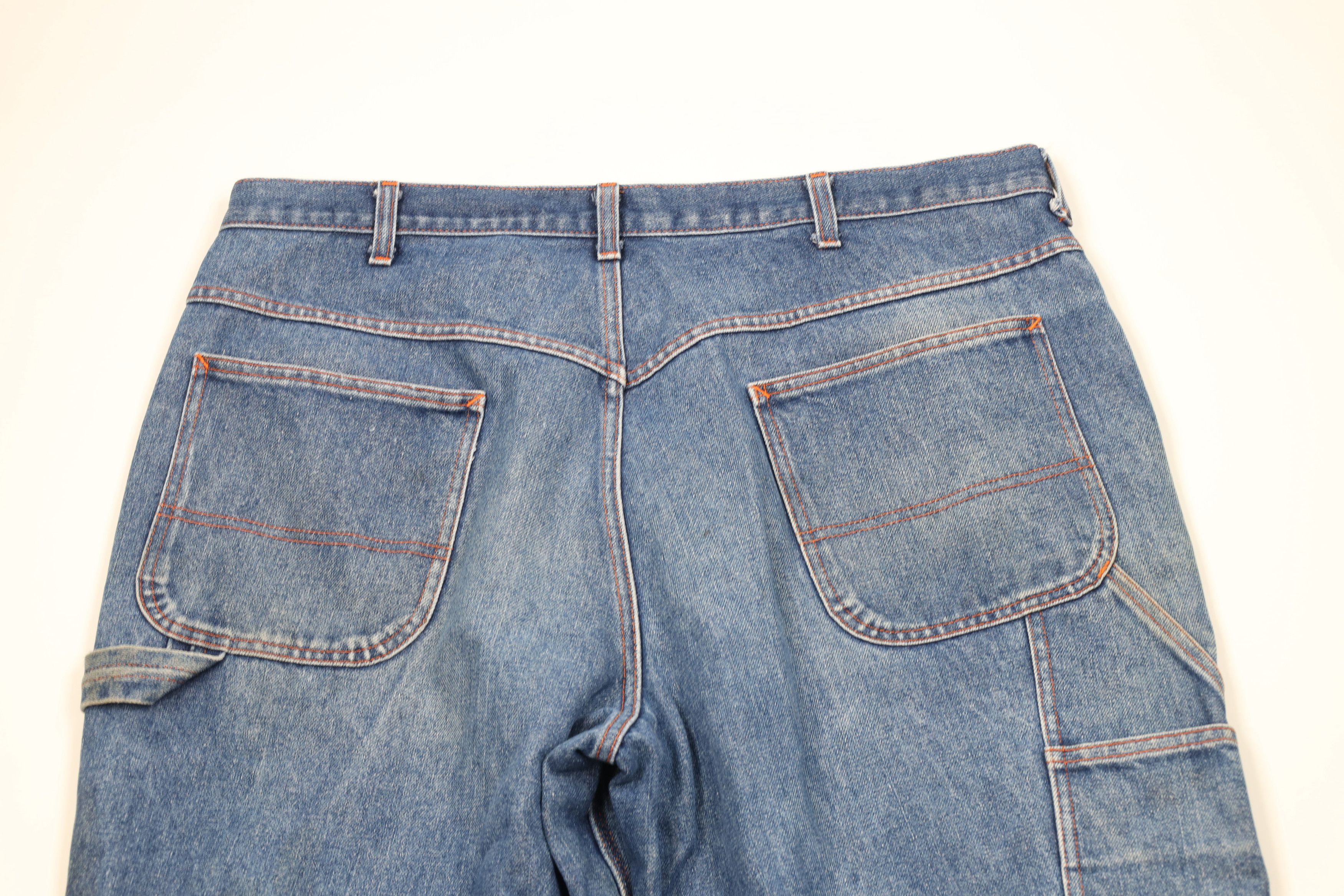 Big Mac Vintage 90s Big Mac Wide Leg Dungaree Denim Jeans Workwear Size US 40 / EU 56 - 12 Thumbnail