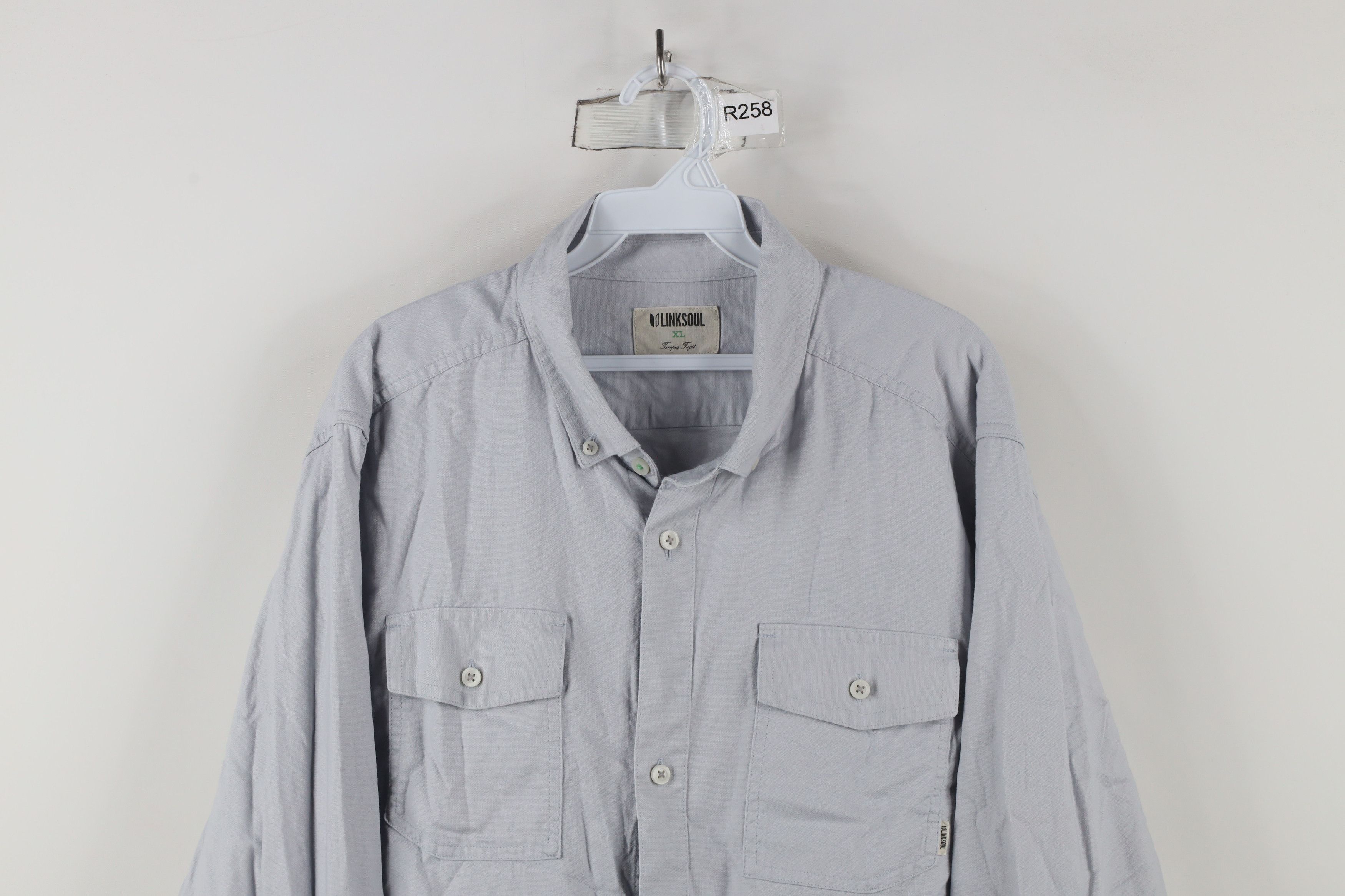 Vintage Linksoul Long Sleeve Oxford Collared Button Down Shirt Gray Size US XL / EU 56 / 4 - 2 Thumbnail