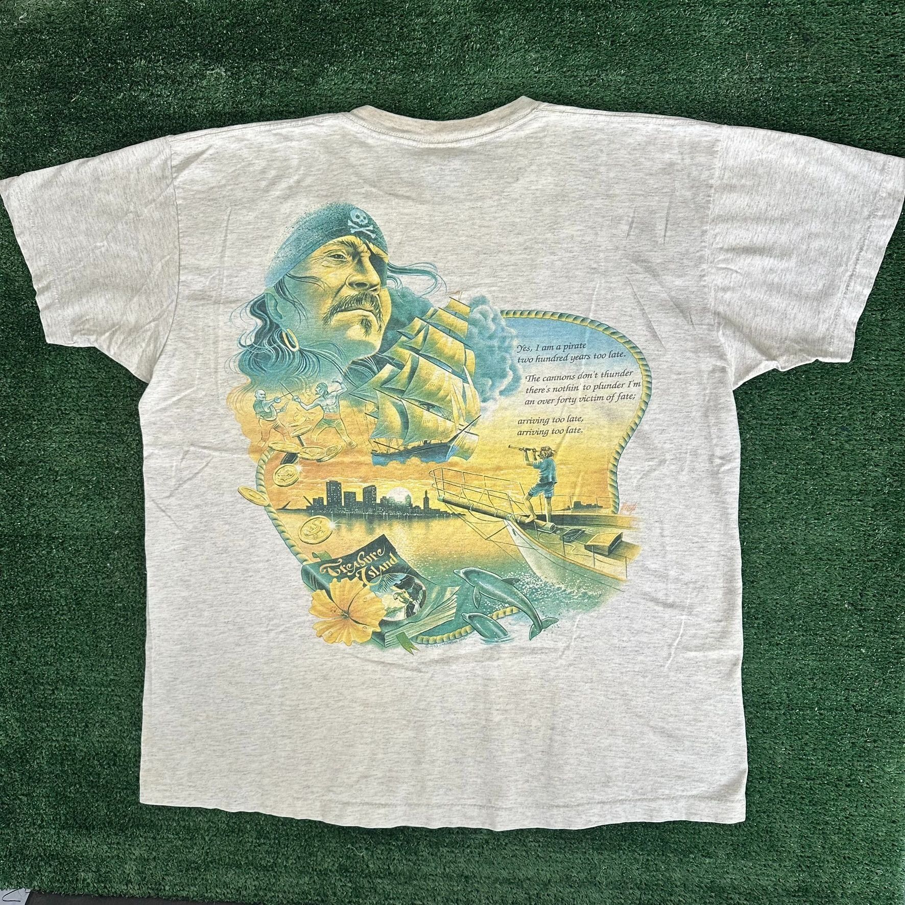 Vintage Vintage 90s Jimmy Buffett Mother Ocean T-Shirt Pirate Nautic Size US XL / EU 56 / 4 - 7 Thumbnail