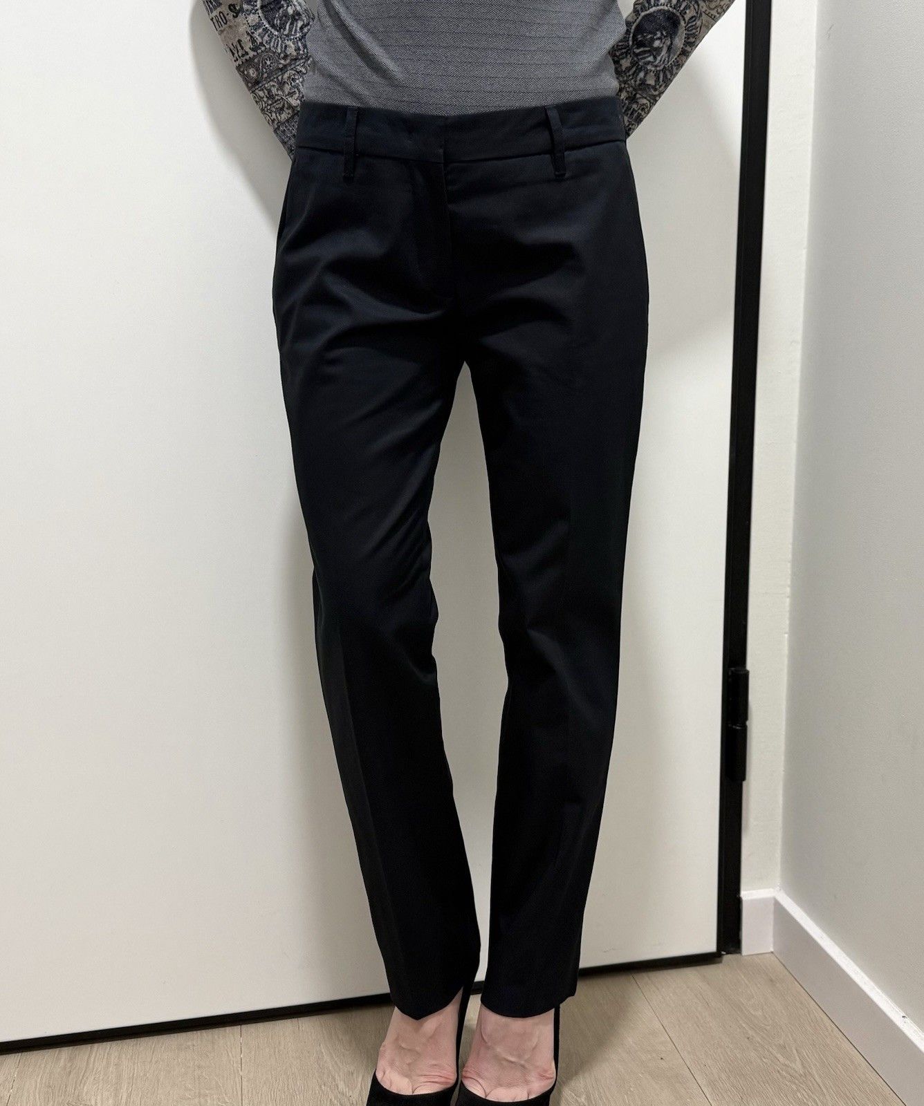 Prada Prada Women`s Classic Chino Straight Pants Mid Zip Basic Size 28" / US 6 / IT 42 - 6 Thumbnail
