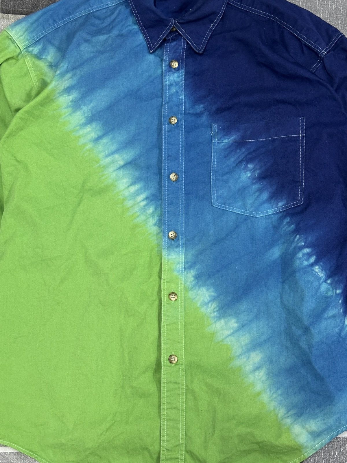 Designer × Kansai Yamamoto 1980- Kansai Man By Kansai Yamamoto Tie-Dye Shirt Size US XL / EU 56 / 4 - 2 Thumbnail