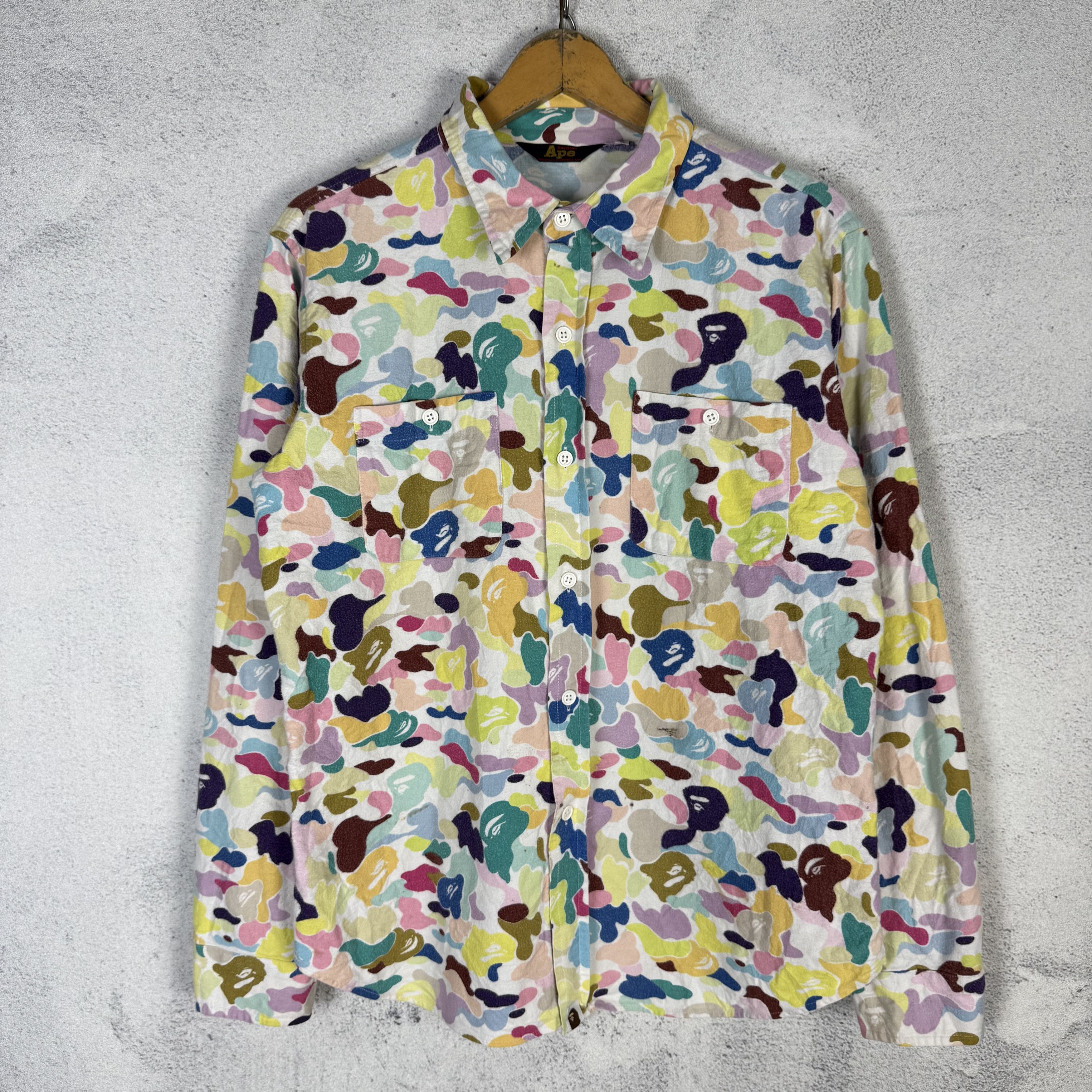 Bape Vintage BAPE Multi Camo Bathing Ape Button Up Shirt Size US M / EU 48-50 / 2 - 1 Thumbnail