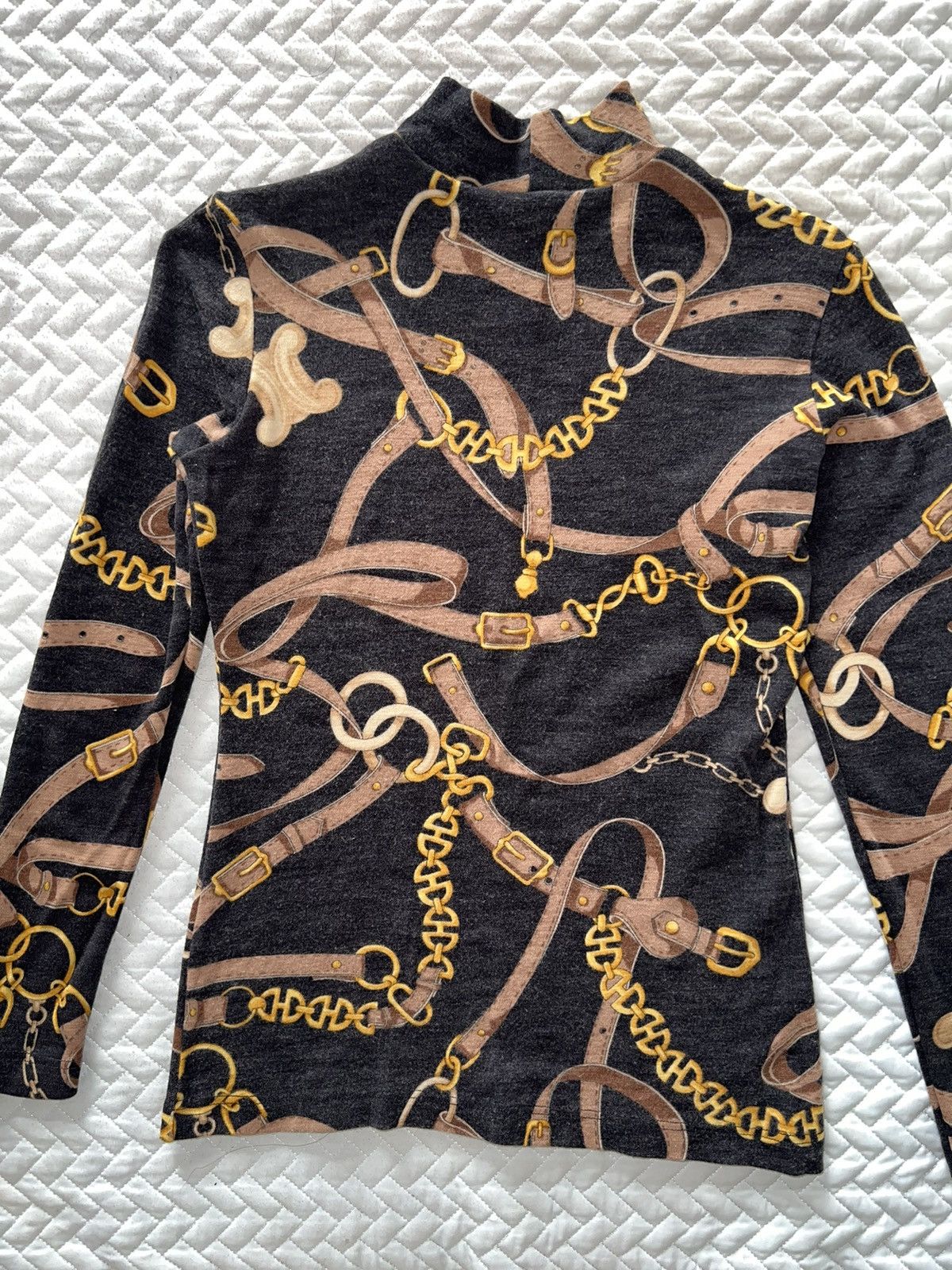 Celine Vintage CELINE all over patent long sleeve ⚜️ Size M / US 6-8 / IT 42-44 - 4 Thumbnail
