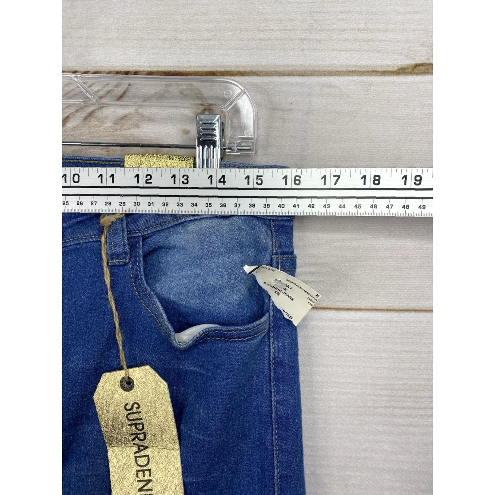 Supra SUPRA Denim 15 High Rise Jeans Distressed Dark Wash 5-Pocket Cotton Blend Jeans Womens Juniors Size 15 Blue Stretch NWT Size 36" / US 14 / IT 50 - 5 Thumbnail