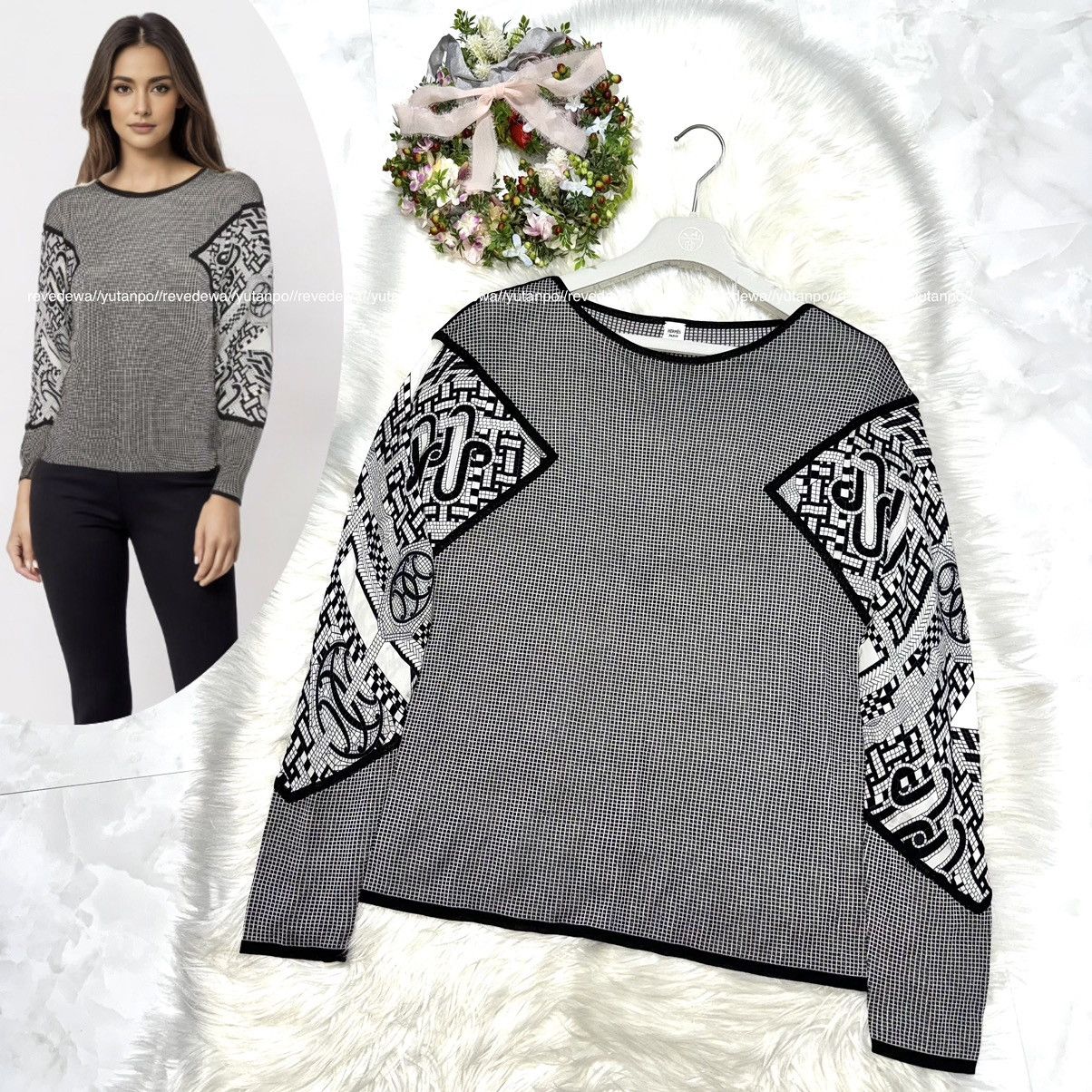 Hermes , Hermes new logo, art design switching, mosaic cut sew Size XS / US 0-2 / IT 36-38 - 1 Thumbnail
