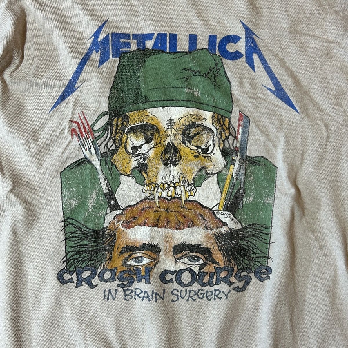 Vintage Vintage Metallica Crash Course in Brain Surgery Tee Pushead Size US XL / EU 56 / 4 - 2 Thumbnail