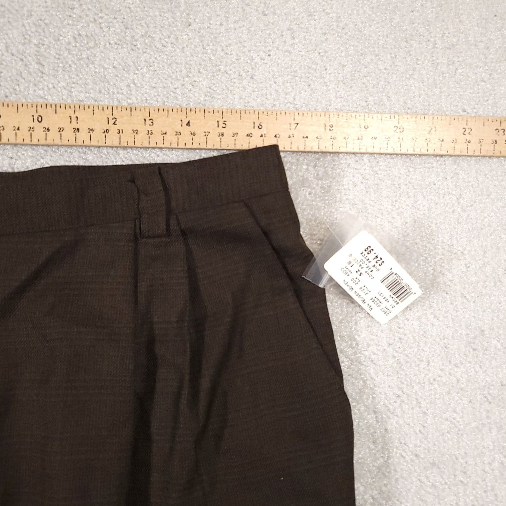 Van Heusen VINTAGE Van Heusen Dress Pants Women's 16 Brown Knit Pockets Pleated Straight USA Size 38" / US 16 / IT 52 - 6 Thumbnail