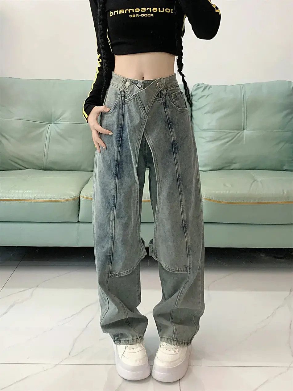 Japanese Brand Splicing high street straight leg jeans Size US 32 / EU 48 - 6 Thumbnail