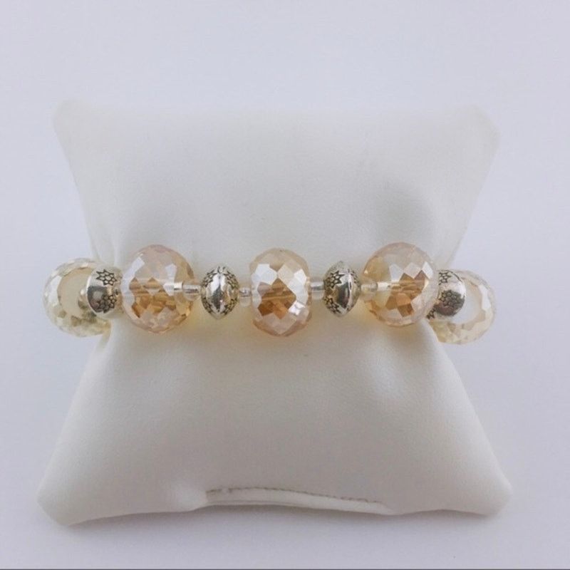Handmade 🌅Amber Glass Silver Antique Style Handmade Women’s Bracelet Size ONE SIZE - 5 Thumbnail