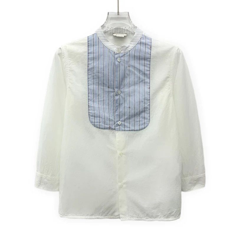 Gucci Gucci Size8 White striped cotton round neck single-breasted Size M / US 6-8 / IT 42-44 - 1 Thumbnail