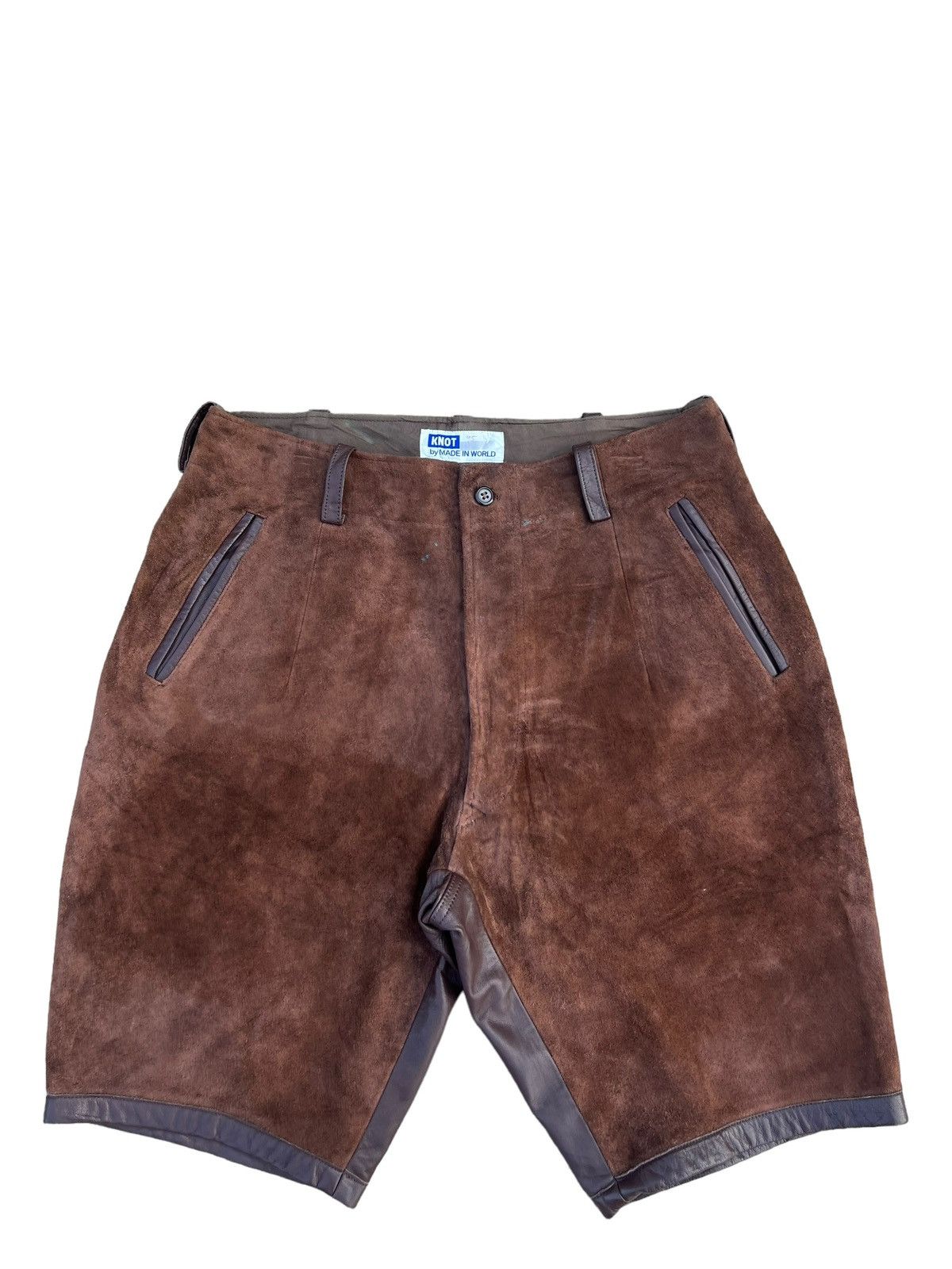 Leather Vintage KNOT Japan Hybrid Suede Calf Leather Short Pant Size US 31 - 1 Thumbnail
