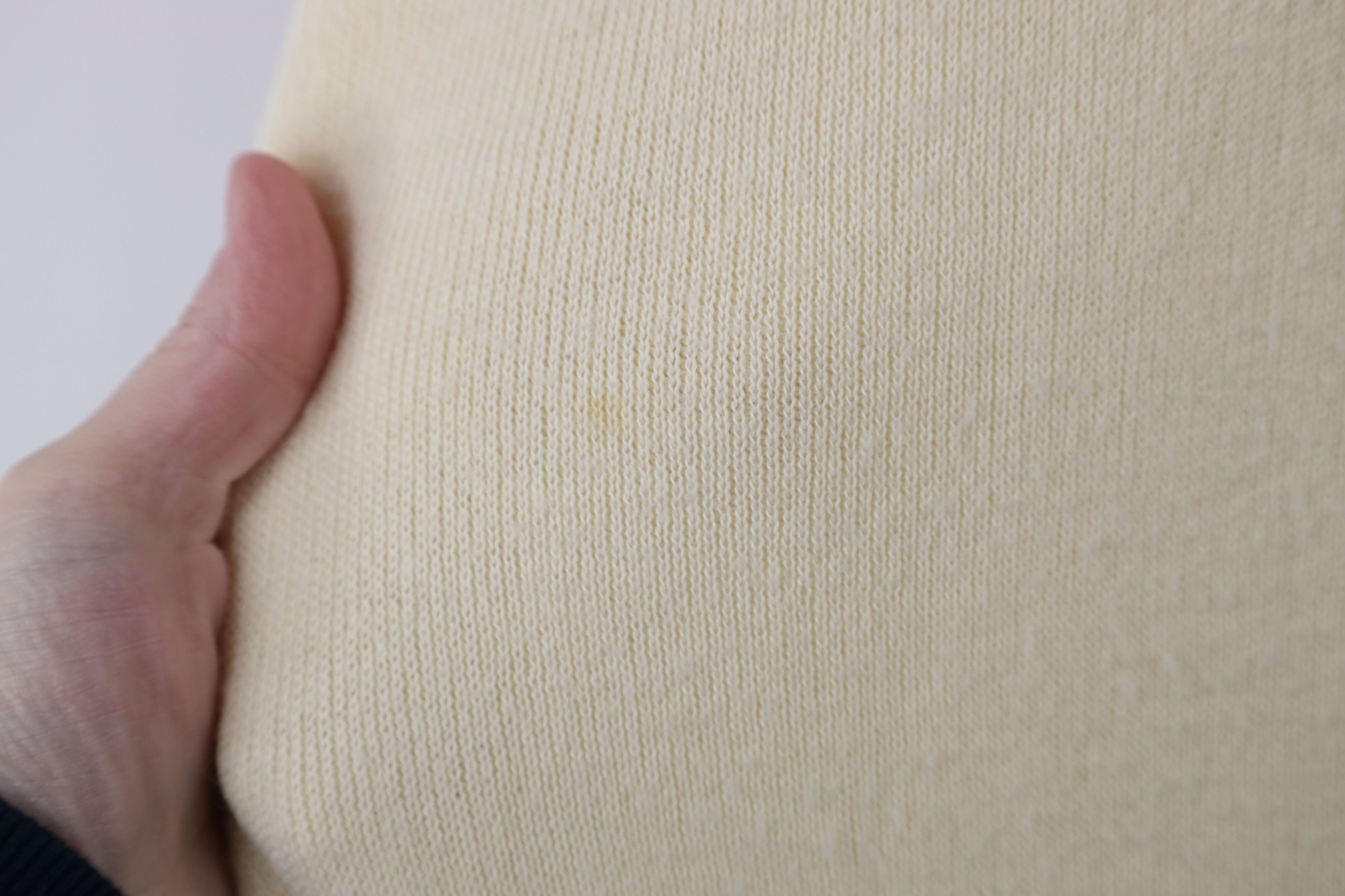Vintage Vintage 70s Streetwear Blank Knit V-Neck Sweater Cream USA Size US XL / EU 56 / 4 - 6 Thumbnail