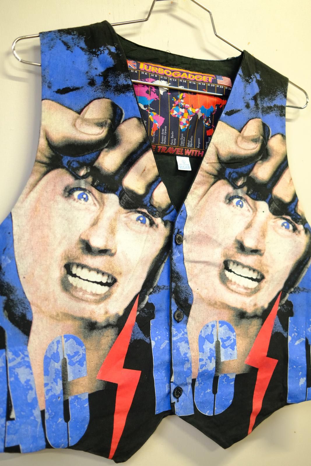 90's Turbo Gadget AC DC All Over Print Vest