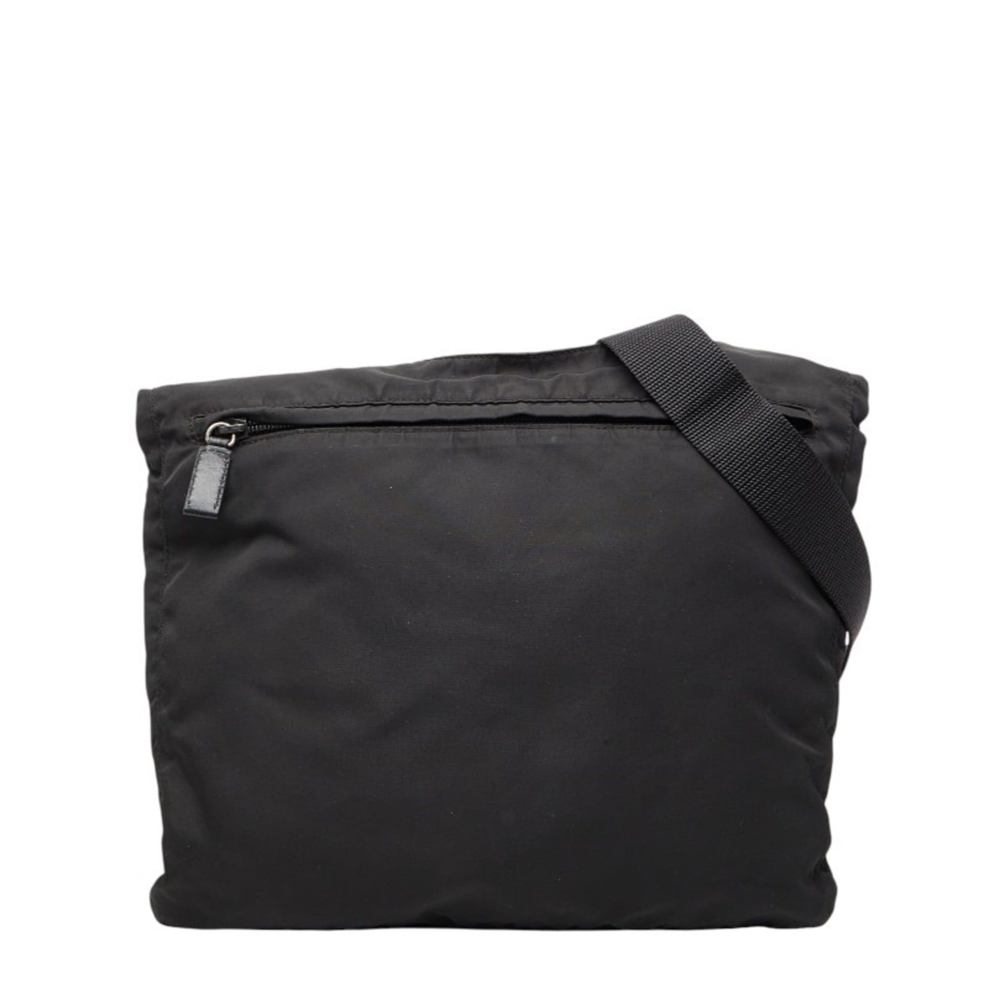 Prada Prada Triangle Logo Plate Shoulder Bag V218 Black Nylon Women's PRADA Size ONE SIZE - 1 Thumbnail