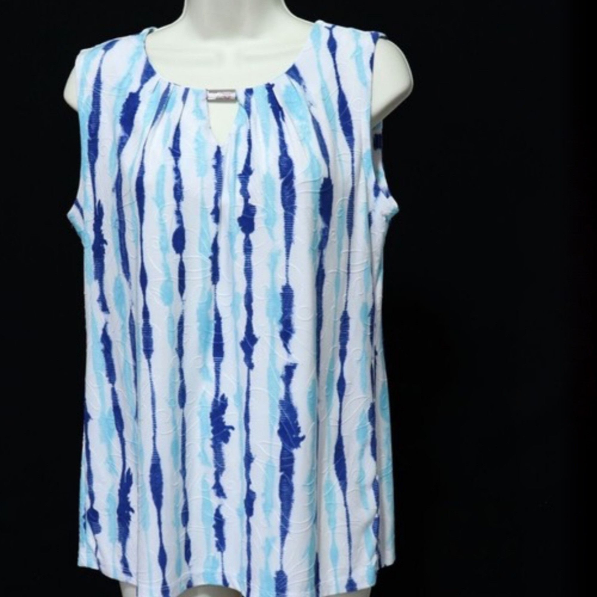 JM Collection Sleeveless Tank Top with Stripes Size M Size M / US 6-8 / IT 42-44 - 1 Thumbnail