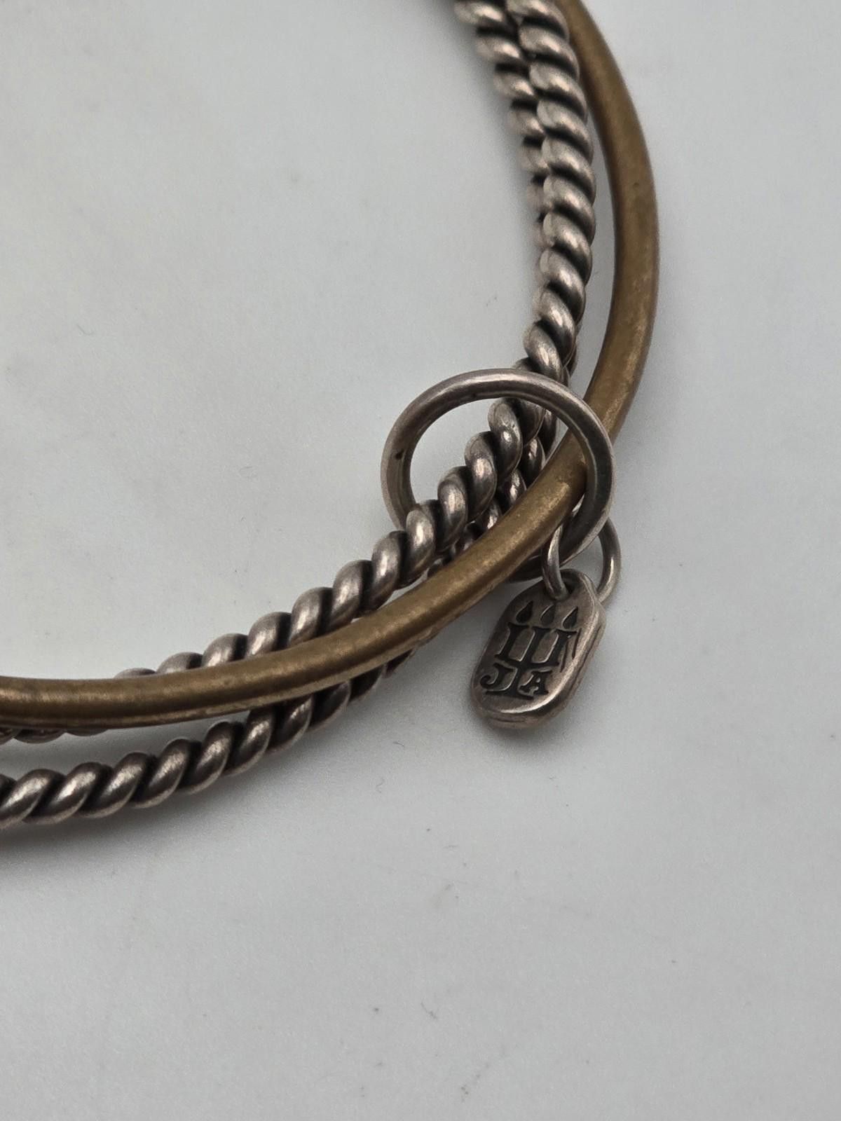 Other Vtg James Avery Sterling & Bronze Twisted Bangle Retired Size ONE SIZE - 5 Thumbnail