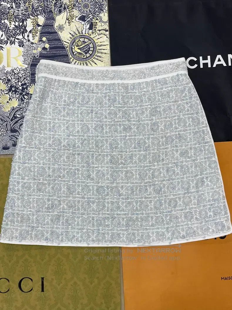 Dior Dior Blue tweed plaid skirt Size 26" / US 2 / IT 38 - 3 Thumbnail