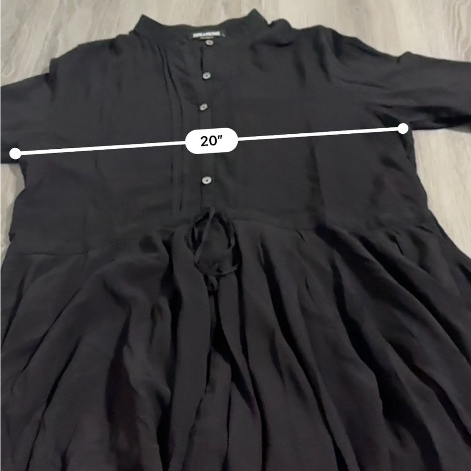 Zadig & Voltaire Zadig and Voltaire Ranil Black Handkerchief Button Dress Size L / US 10 / IT 46 - 7 Thumbnail