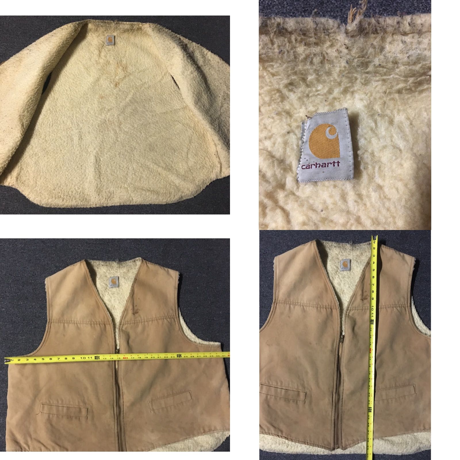 Carhartt Vtg Carhartt Faded Distress Sherpa Lined Vest 3XL USA Beige Carhartt J140 Mens Vest 70s 80s Grunge Biker Punk USA Size US XXL / EU 58 / 5 - 8 Thumbnail