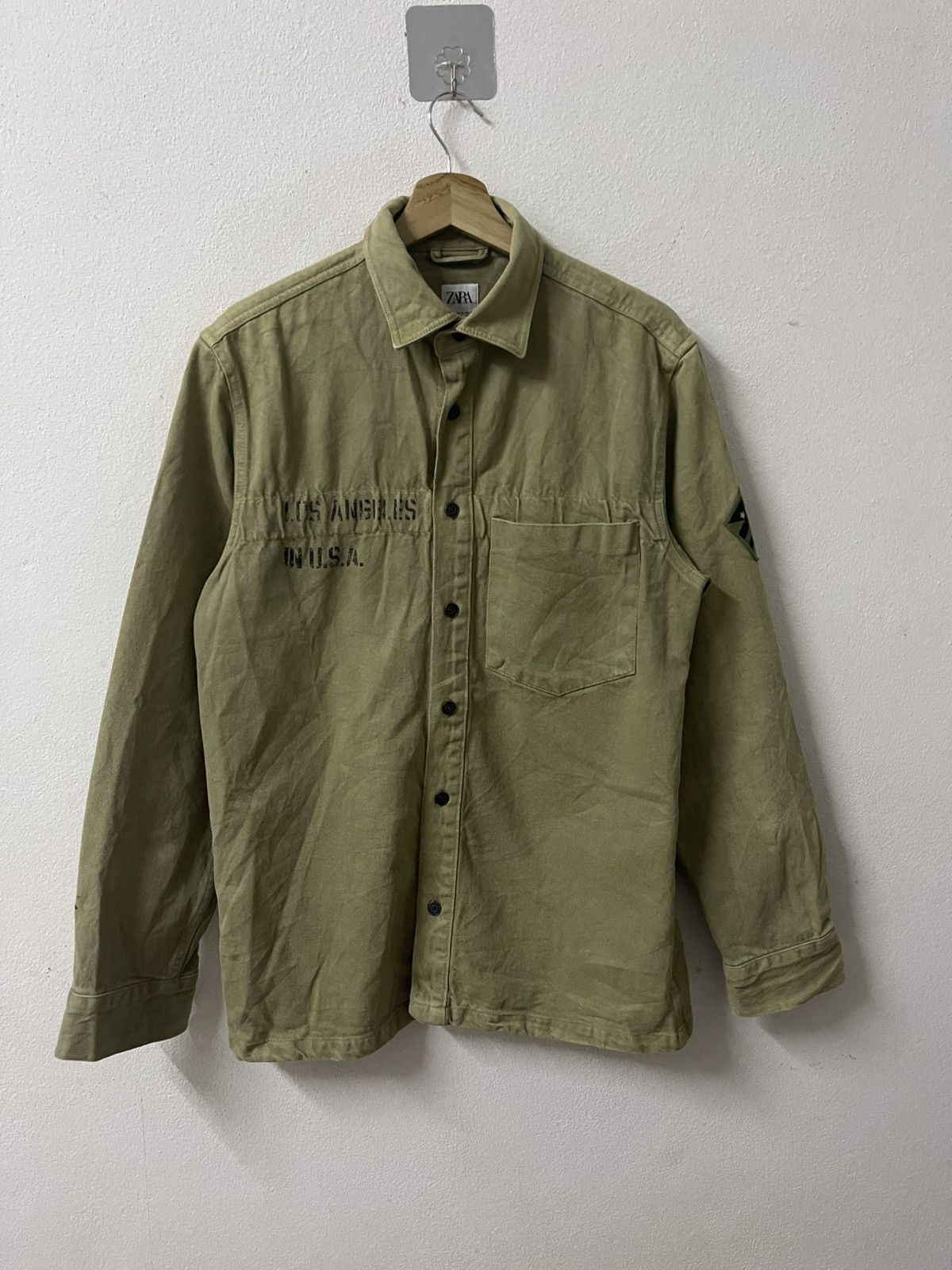 Zara ZARA men’ Military Overshirt Olive Green Size US M / EU 48-50 / 2 - 1 Thumbnail