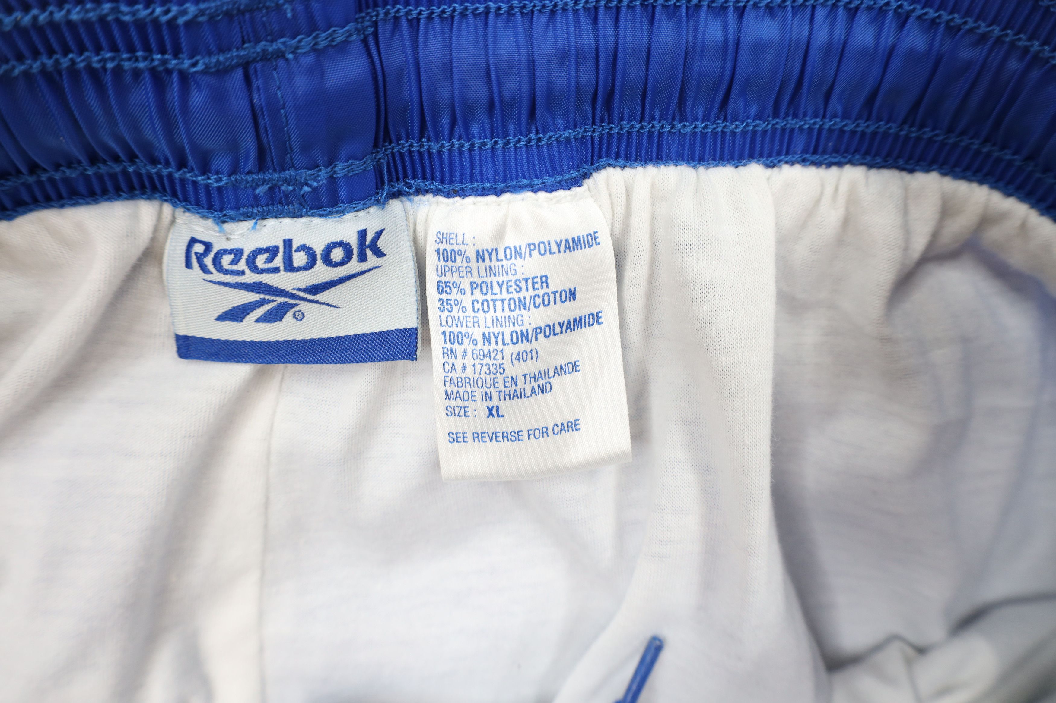 Reebok × Vintage Vintage 90s Reebok Lined Cuffed Nylon Joggers Pants Blue Size US 38 / EU 54 - 8 Thumbnail
