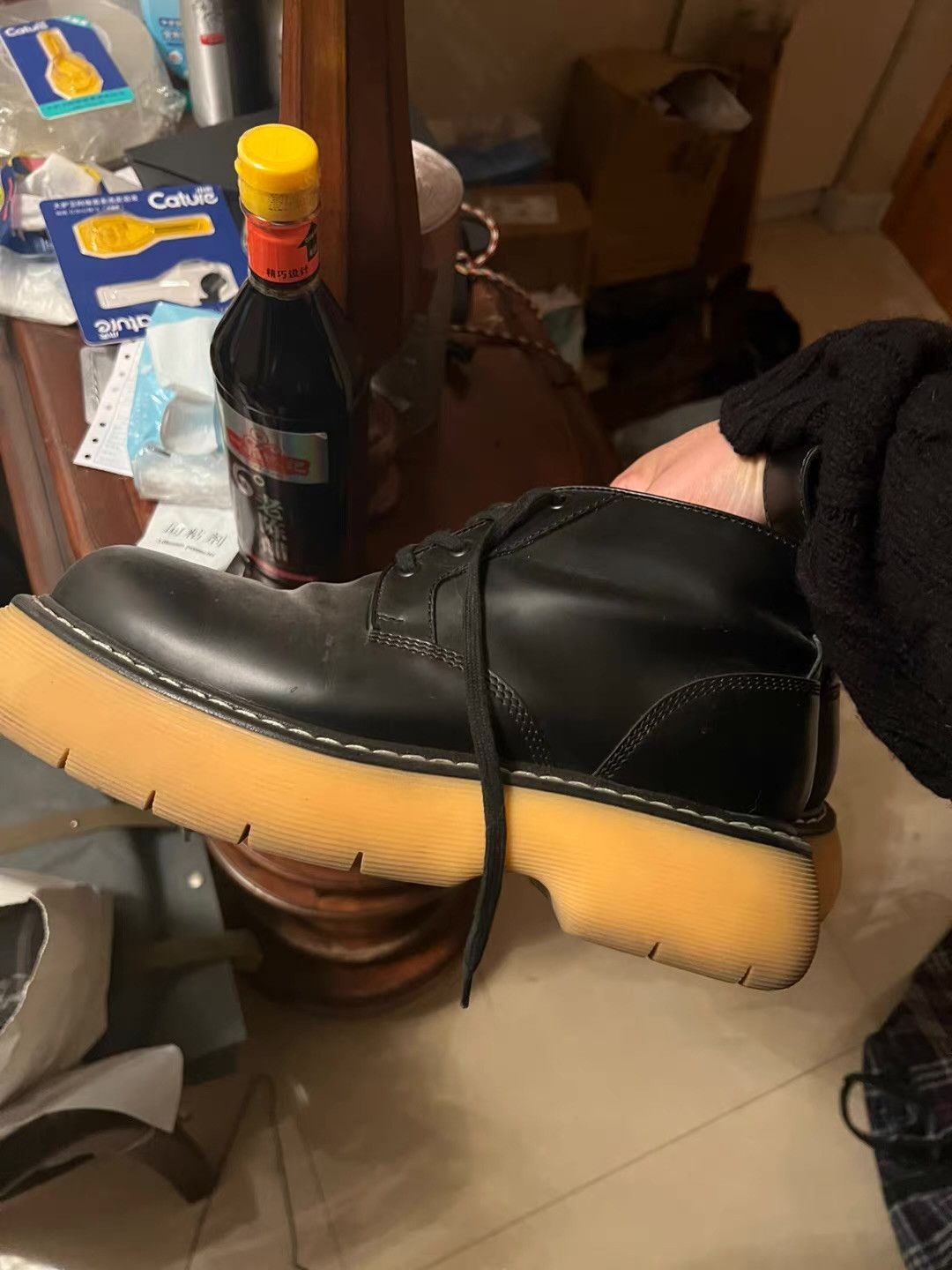 Bottega Veneta Bottega Veneta (BV) Rubber‑Sole Lace‑Up Boots Ｑ25 Size US 8.5 / EU 41-42 - 2 Thumbnail