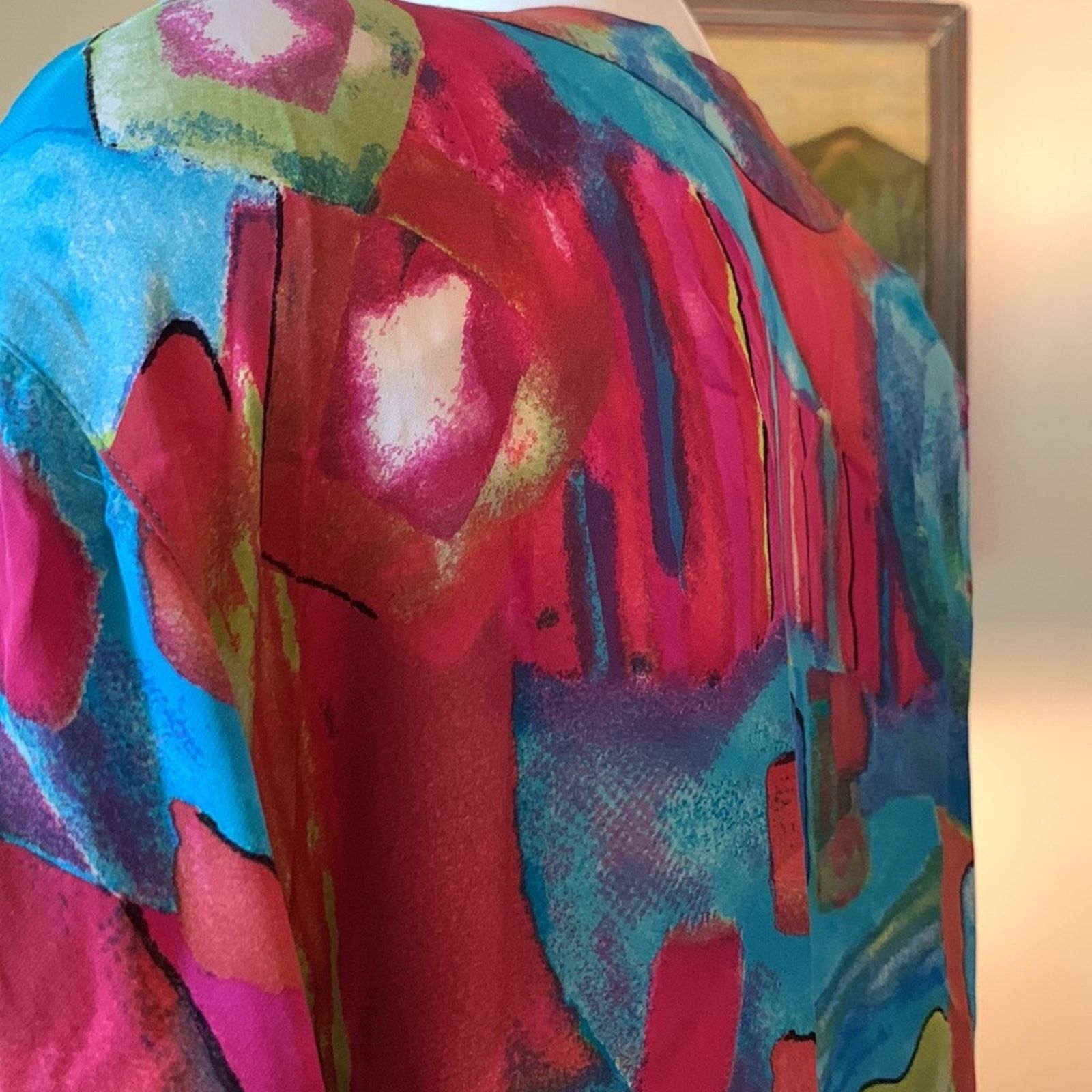 Chicos Chicos silk cropped kimono robe watercolor print silk Size M / US 6-8 / IT 42-44 - 8 Thumbnail