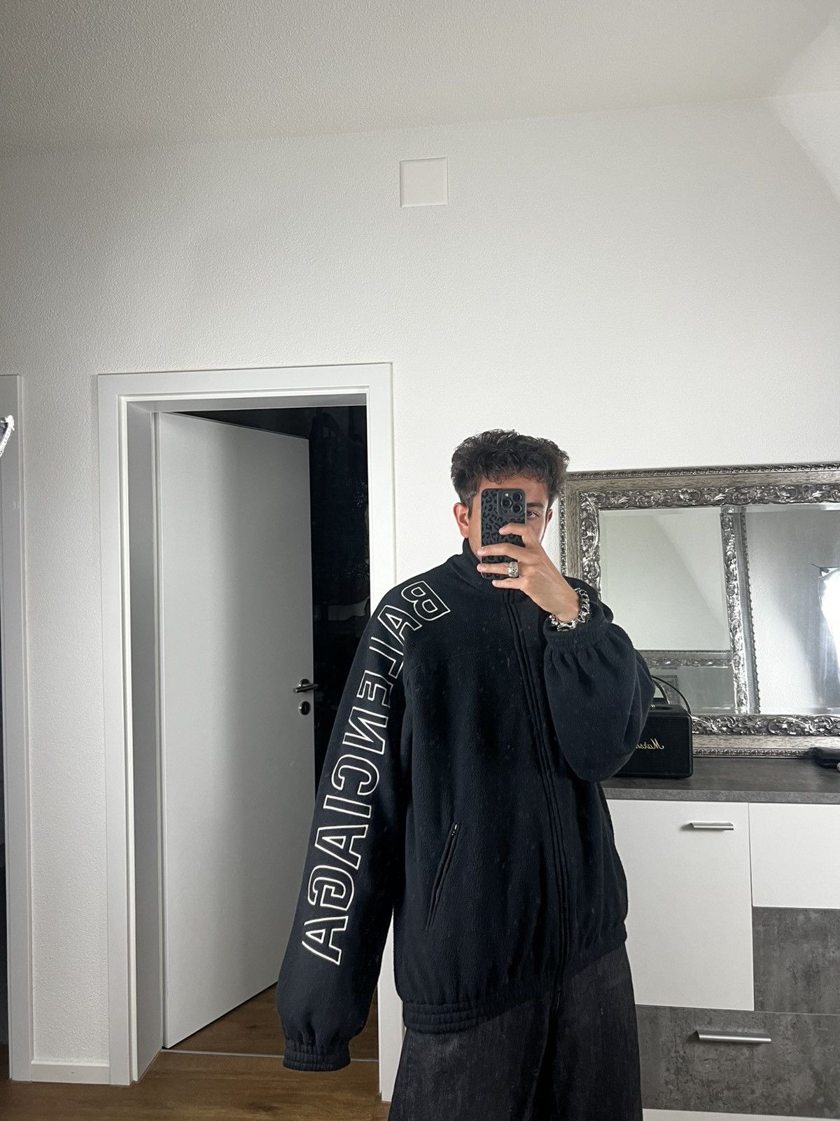 Balenciaga Fleece Logo Jacket
